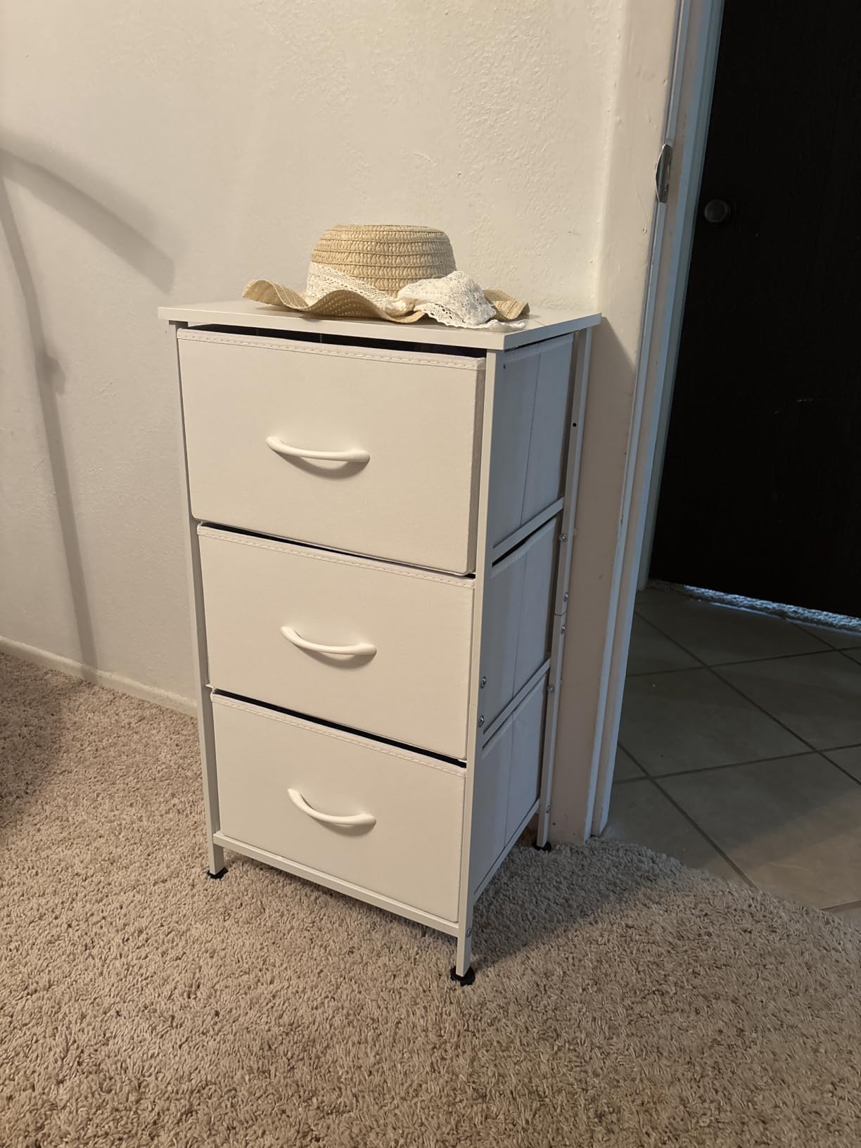 WLIVE Small Dresser Nightstand for Bedroom, 3 Drawers, White customer photo 2