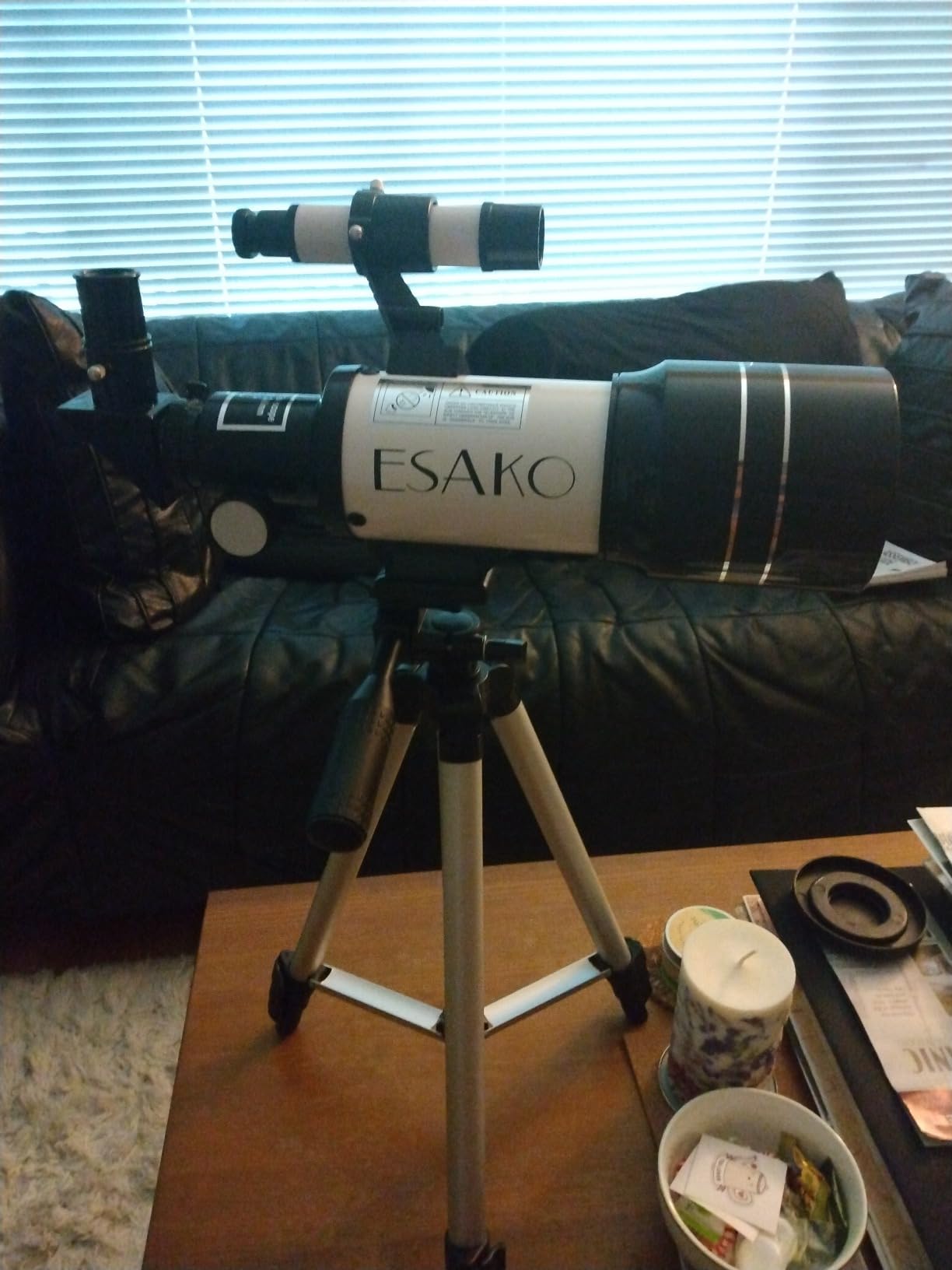 ESAKO Telescope for Kids & Beginners, 70mm Aperture Portable Telescopes with 3 Eyepieces, Height Adjustable Tripod & Phone Adapter & Remote Control Gift for Christmas customer photo 2
