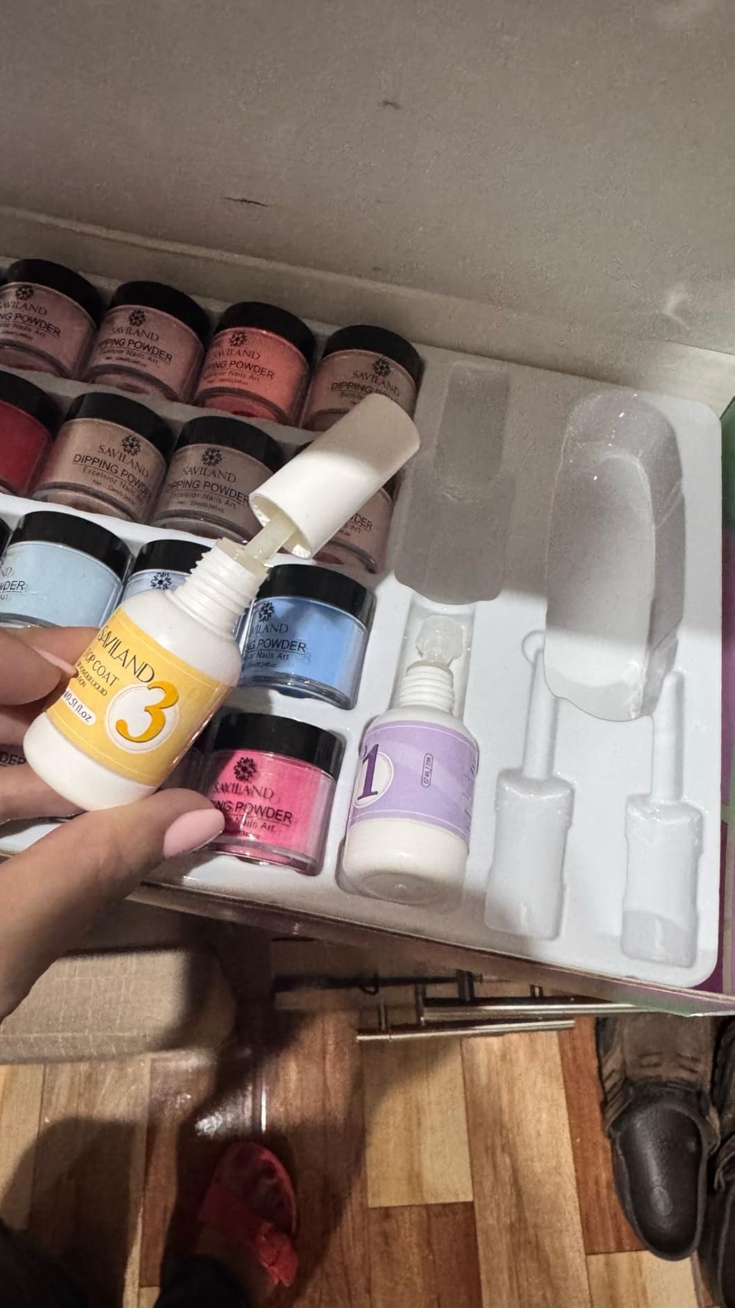 SAVILAND Clear Dip Powder Nail Kit Starter with Liquid Set 60g/2.1oz customer photo 1