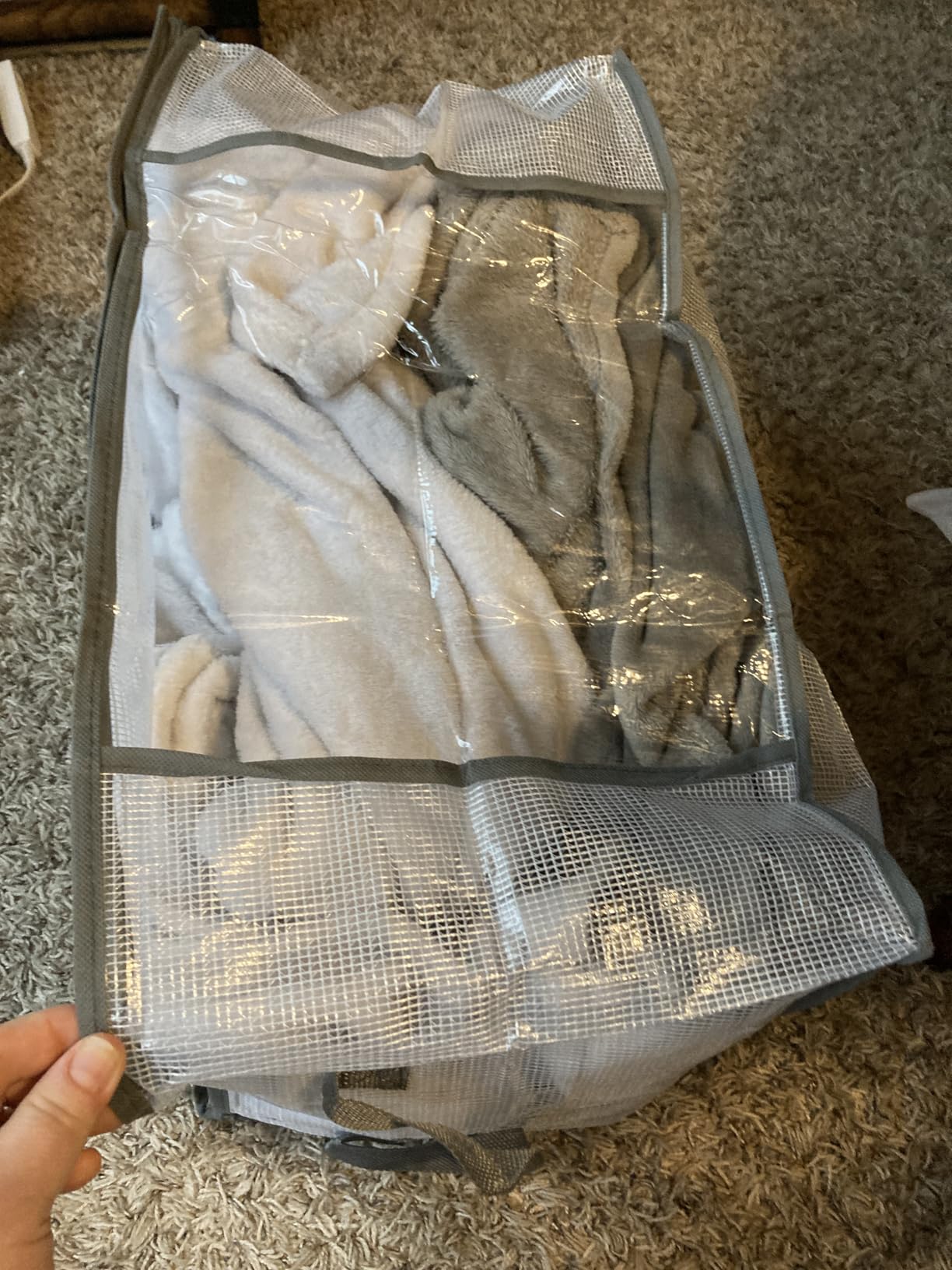 2 Pack Under Bed Storage Containers Bins, Humid-Proof Plastic Underbed Storage Bins, Clothes Storage and Organization Bags, Under the Bed Blanket Storage with Handles for Clothes, Bedroom customer photo 2