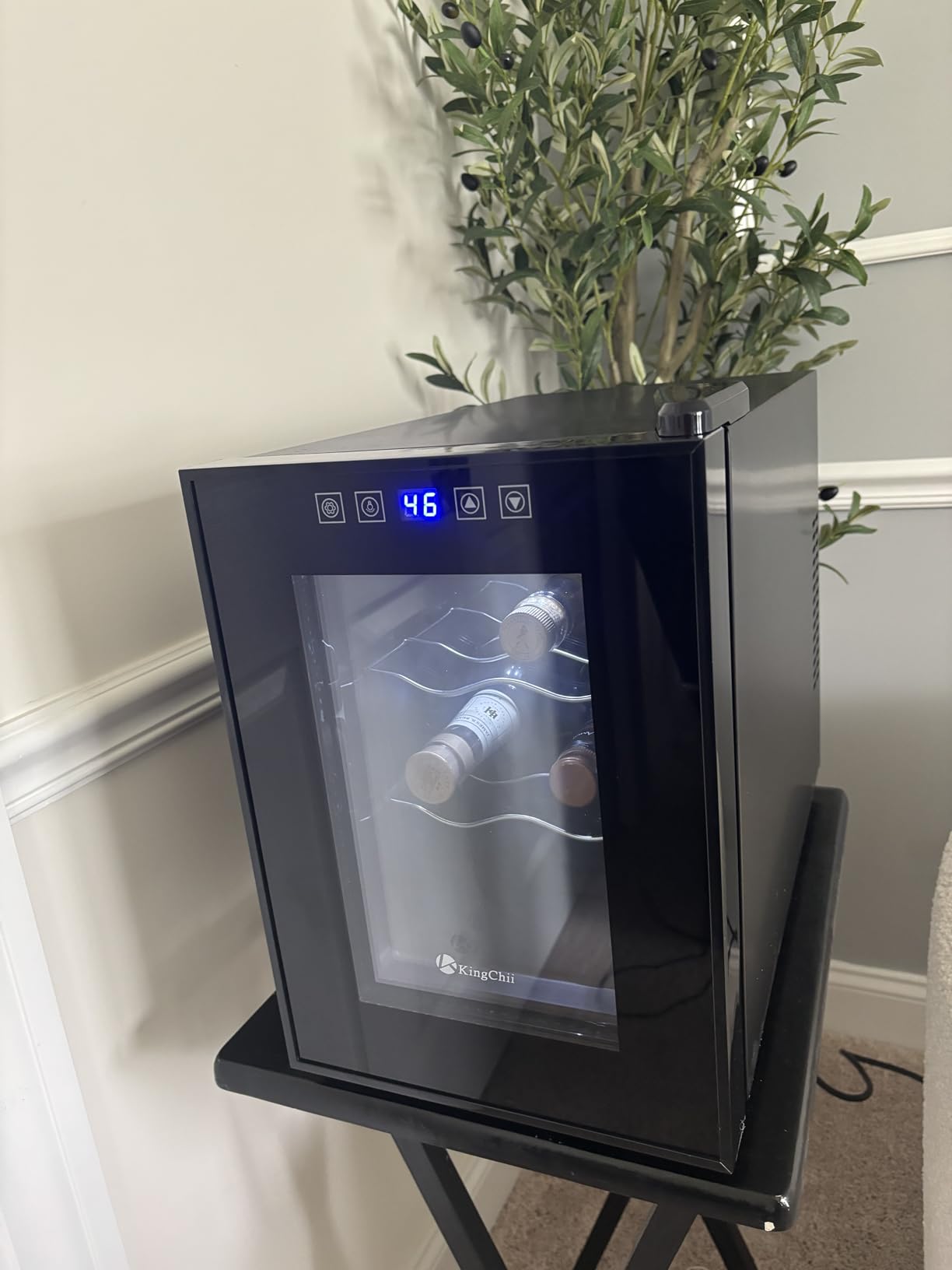 KingChii 6 Bottle Thermoelectric Wine Cooler Refrigerator Advanced Cooling Technology, Stainless Steel & Tempered Glass For Red Wine, Champagne for Home, Kitchen, or Office customer photo 2
