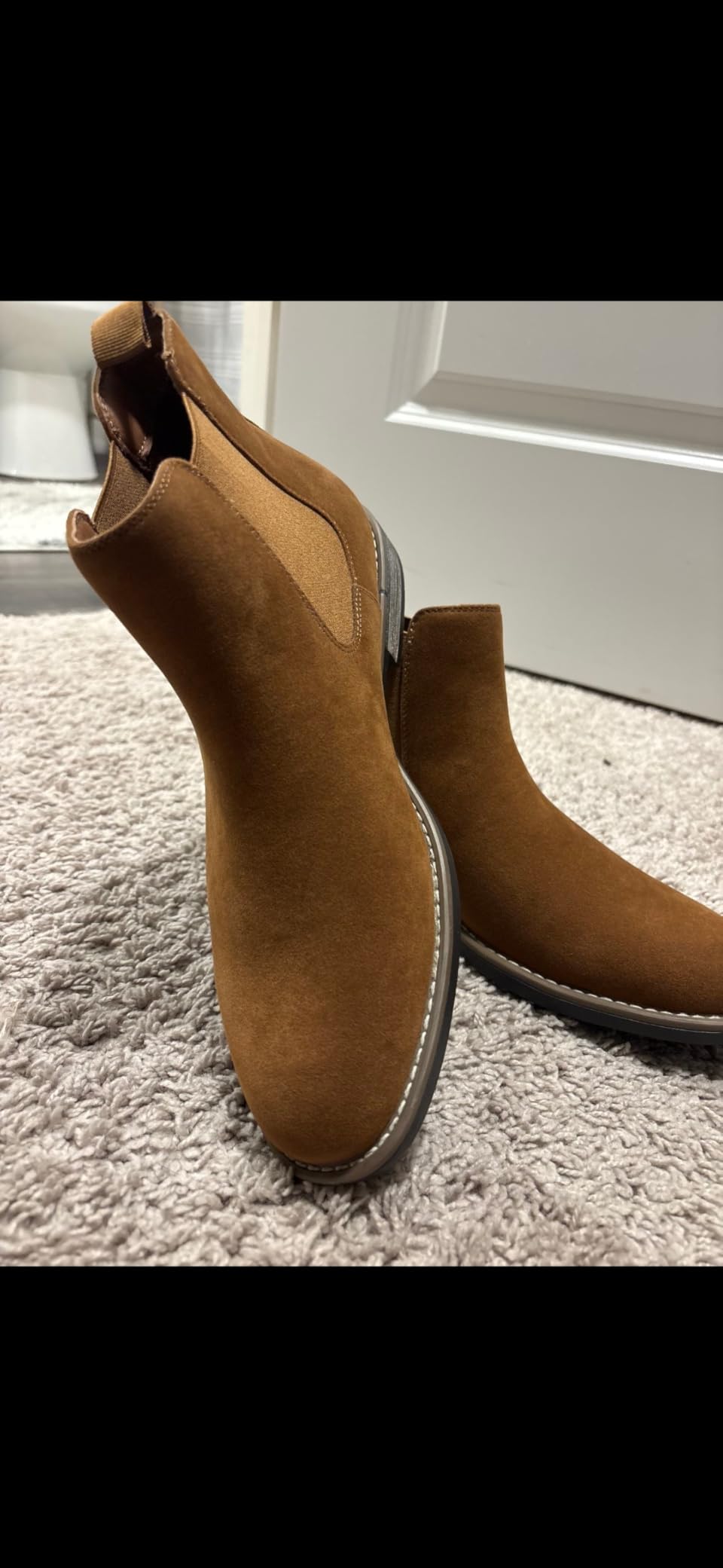 DECARSDZ Men's Chelsea Boots Casual Classic Comfy Slip-On Suede Chukka Mens Ankle Boot customer photo 2