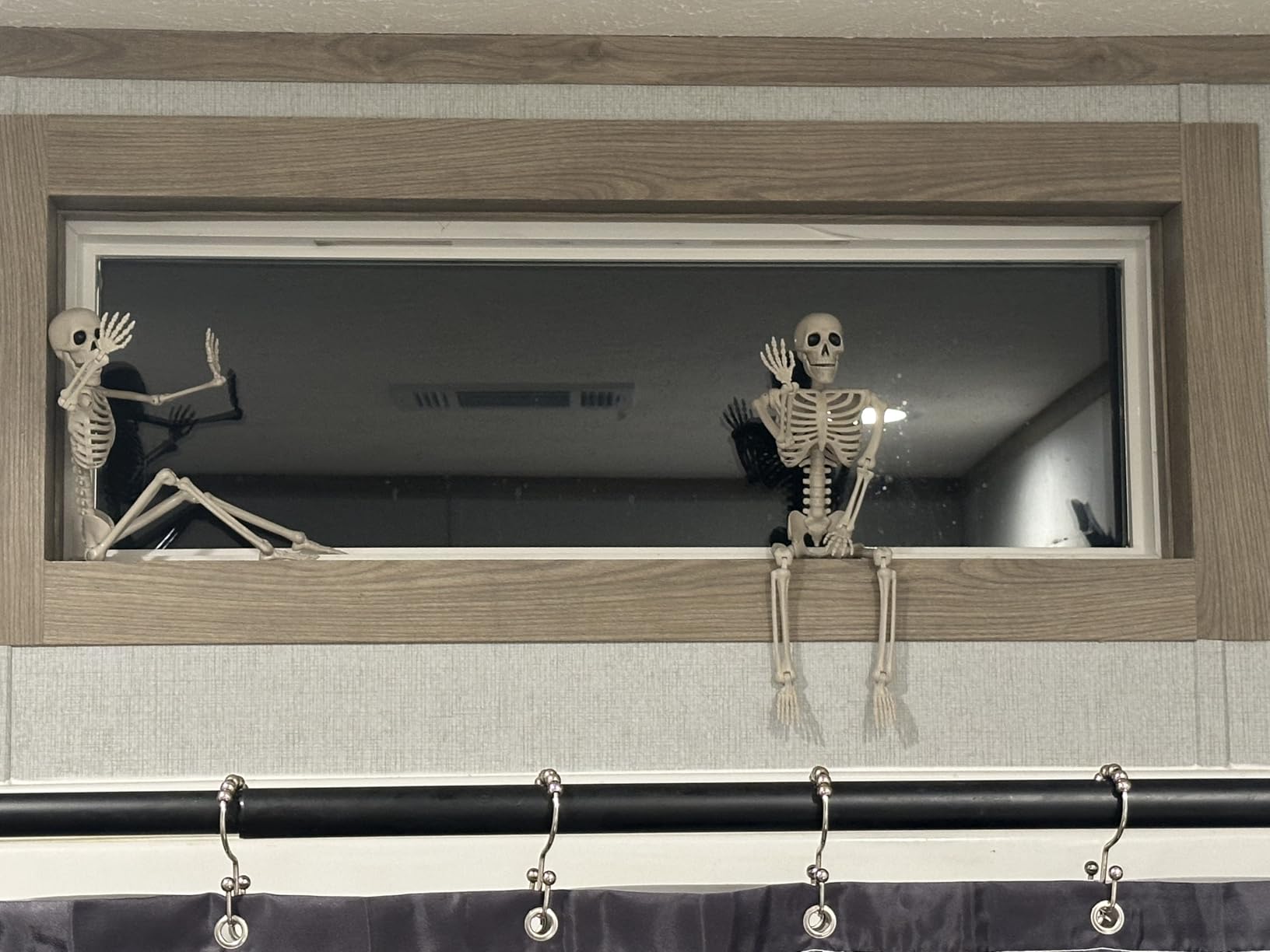 JOYIN 5 PCS Posable Halloween Skeleton Decor 16 Inches, Full Body Posable Joints Hanging Skeletons for Halloween Decorations, Graveyard Props, Haunted House Accessories, Spooky Scene Party Favors customer photo 2