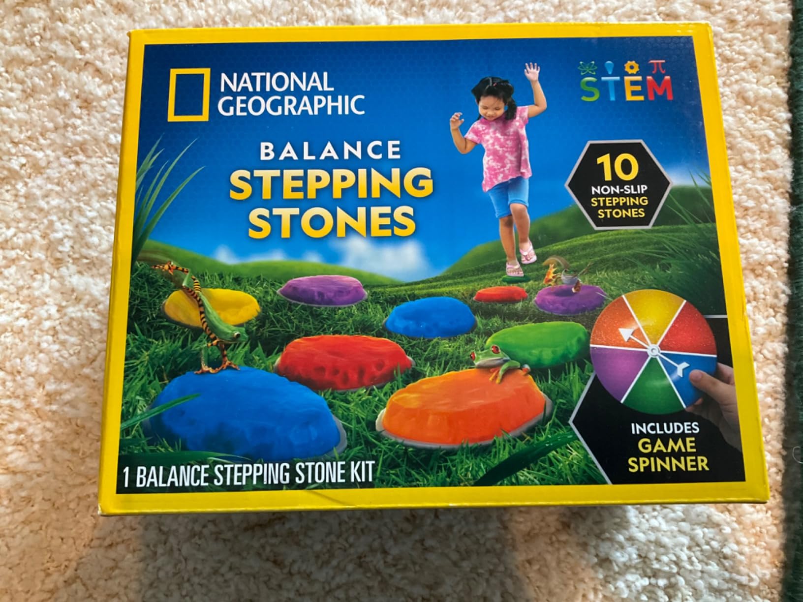 National Geographic 10-Piece Balance Stepping Stones Set for Kids | Durable Non-Slip Design, Indoor Outdoor Obstacle Course, Coordination and Gross Motor Skills, Toddler Active Play customer photo 2