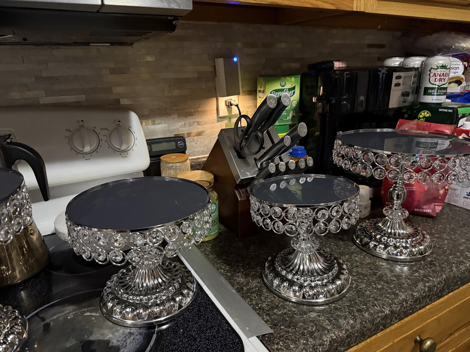 12-Piece Silver Cake Stand Set, Vintage Cake Stand with Crystal Edge and Cupcake Display Tray, Dessert Table Display Set for Wedding, Party, Baby Shower, Anniversary Celebration customer photo 1