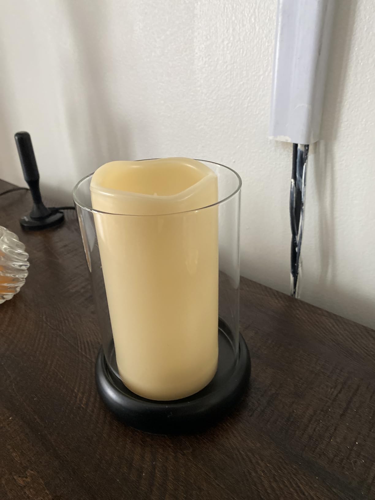 Sziqiqi Black Hurricane Candle Holder, Pillar Candle Holder with Glass customer photo 2