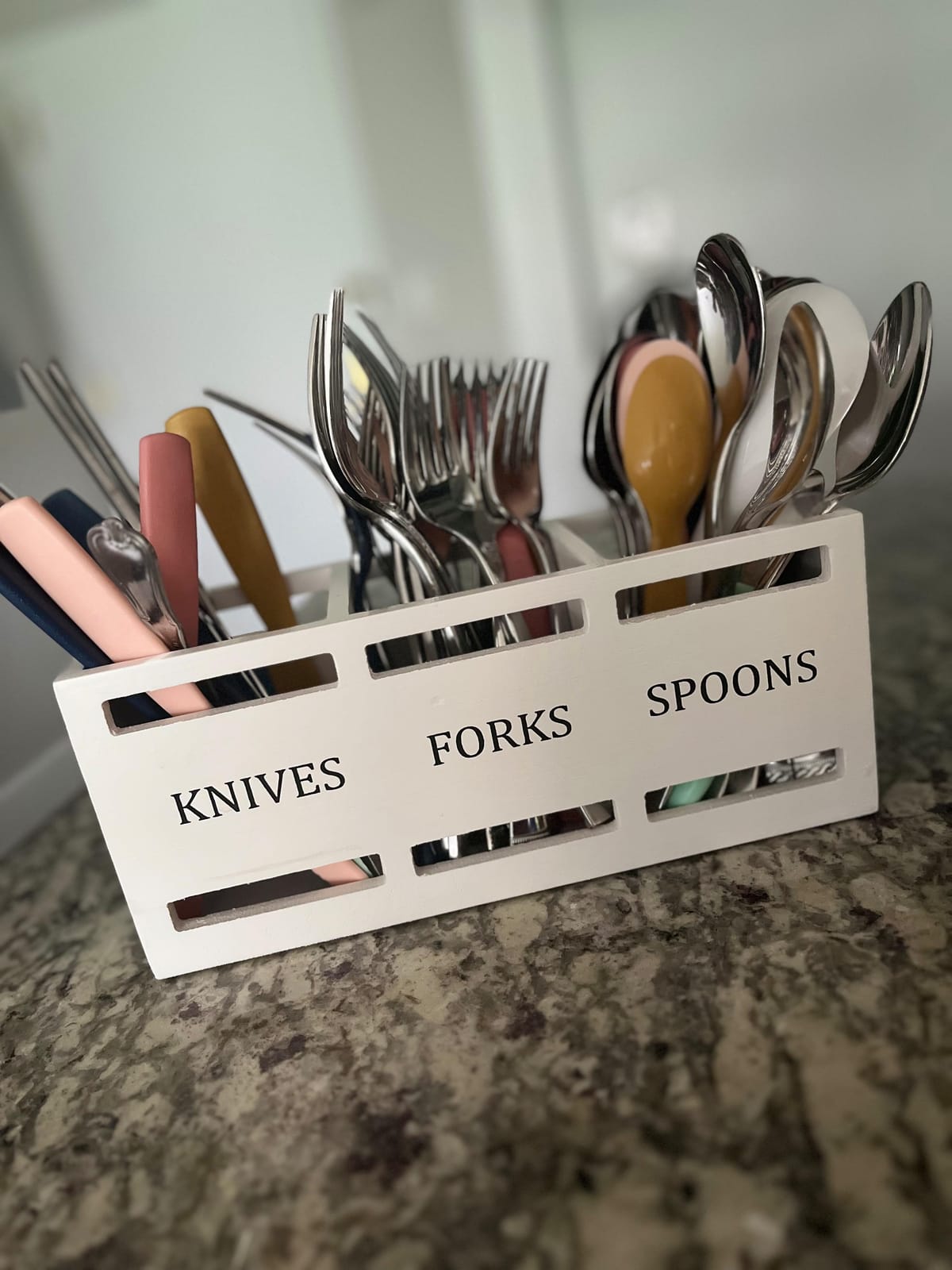 Wooden Silverware Caddy for Party Cutlery Utensil Holder Organizer Counter customer photo 2