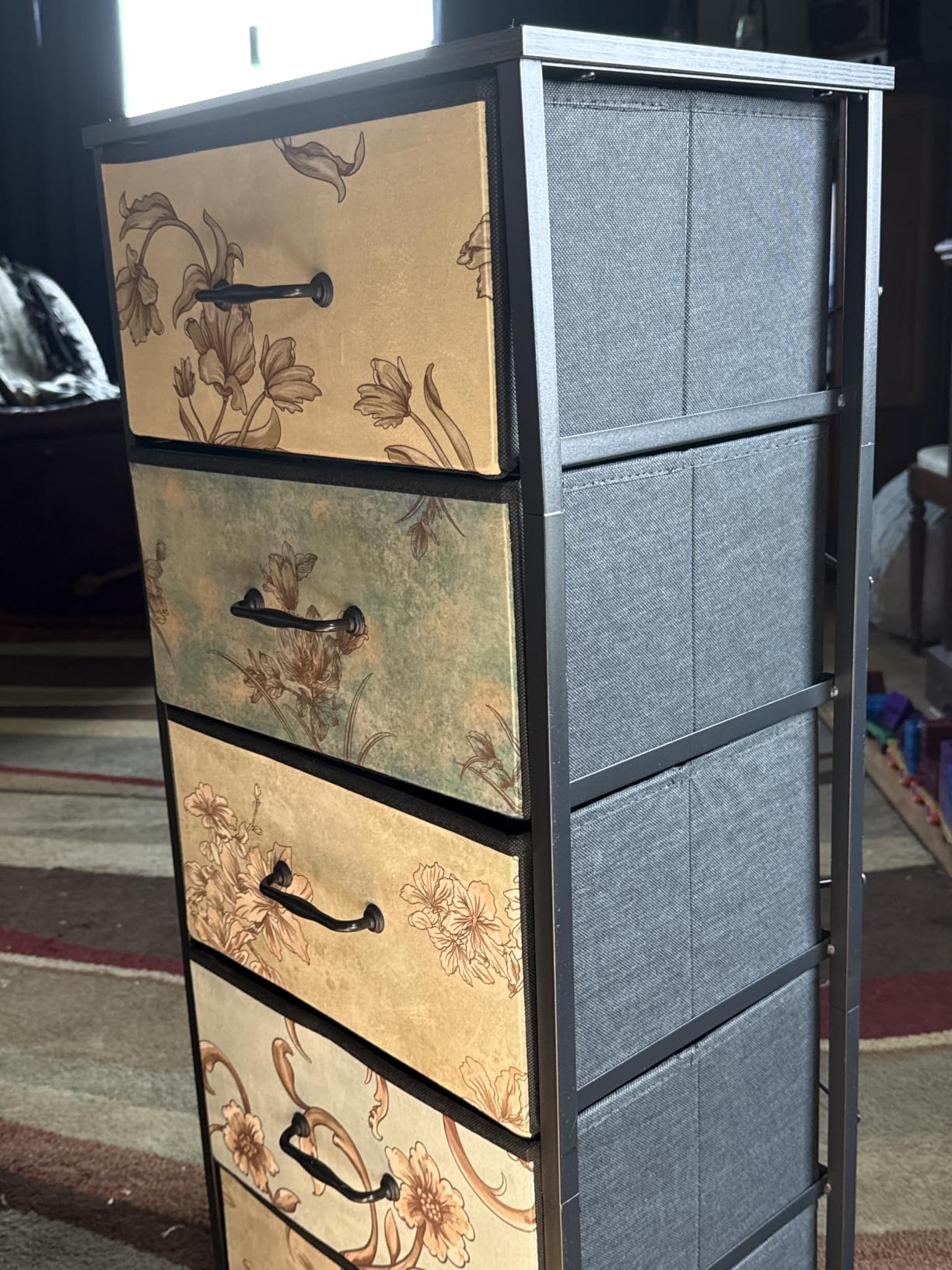 Furnulem 5 Drawer Dresser for Bedroom, Vintage Tall Skinny Storage Dressers customer photo 1