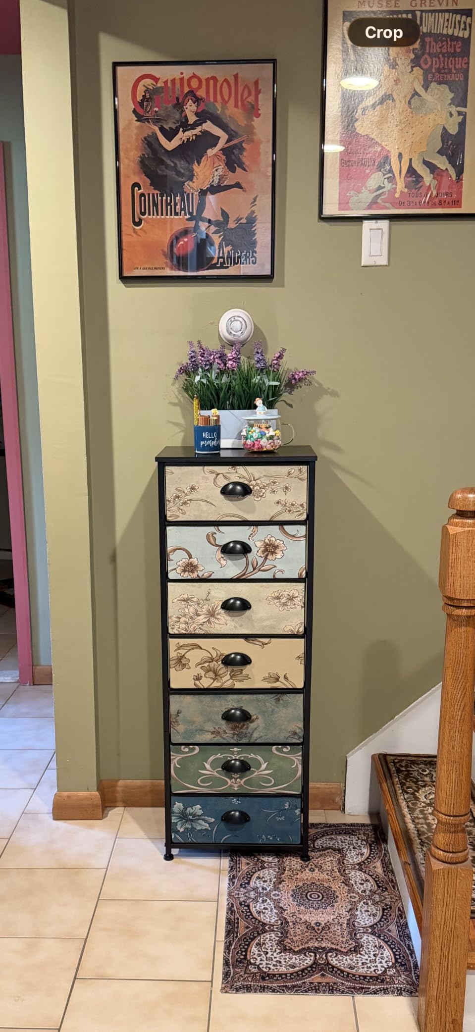 Furnulem 5 Drawer Dresser for Bedroom, Vintage Tall Skinny Storage Dressers customer photo 2