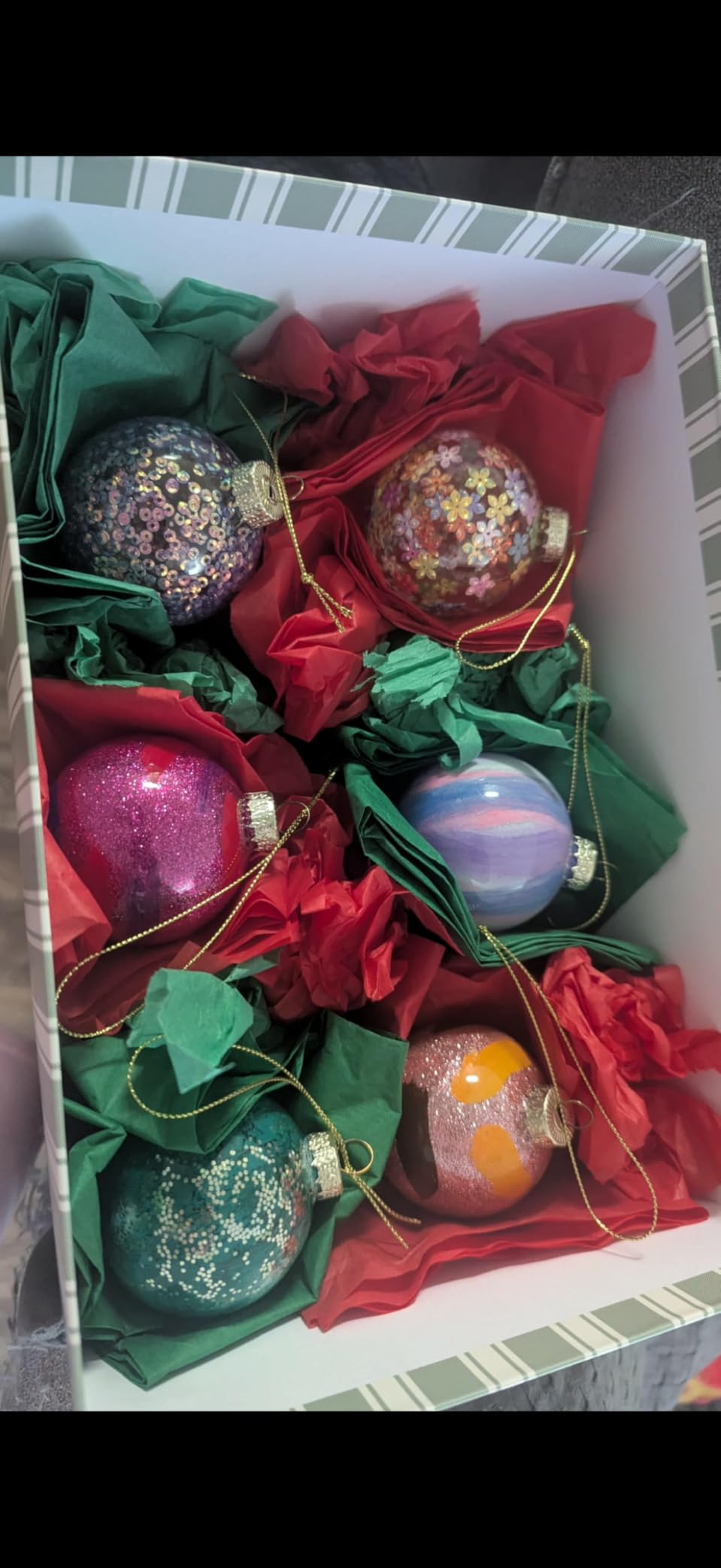 6Pcs Hand-Blown Glass Ornament Balls 2.3'' Hanging Witches Ball Gazing Ball customer photo 1