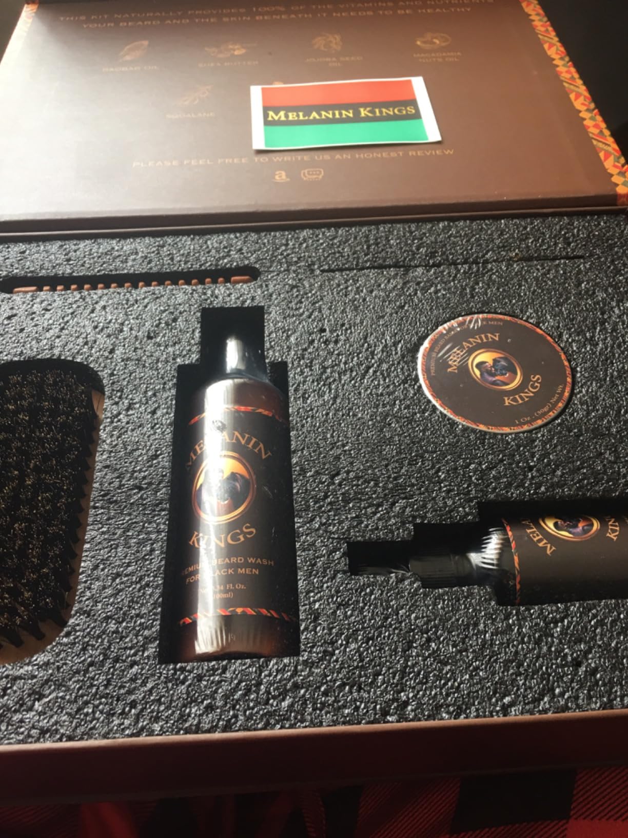 Melanin Kings Beard Grooming Kit for Men - Formulas With Ancient African Natural Ingredients | Beard Wash, Oil, Balm, Brush, Comb, Trimming Scissors customer photo 2