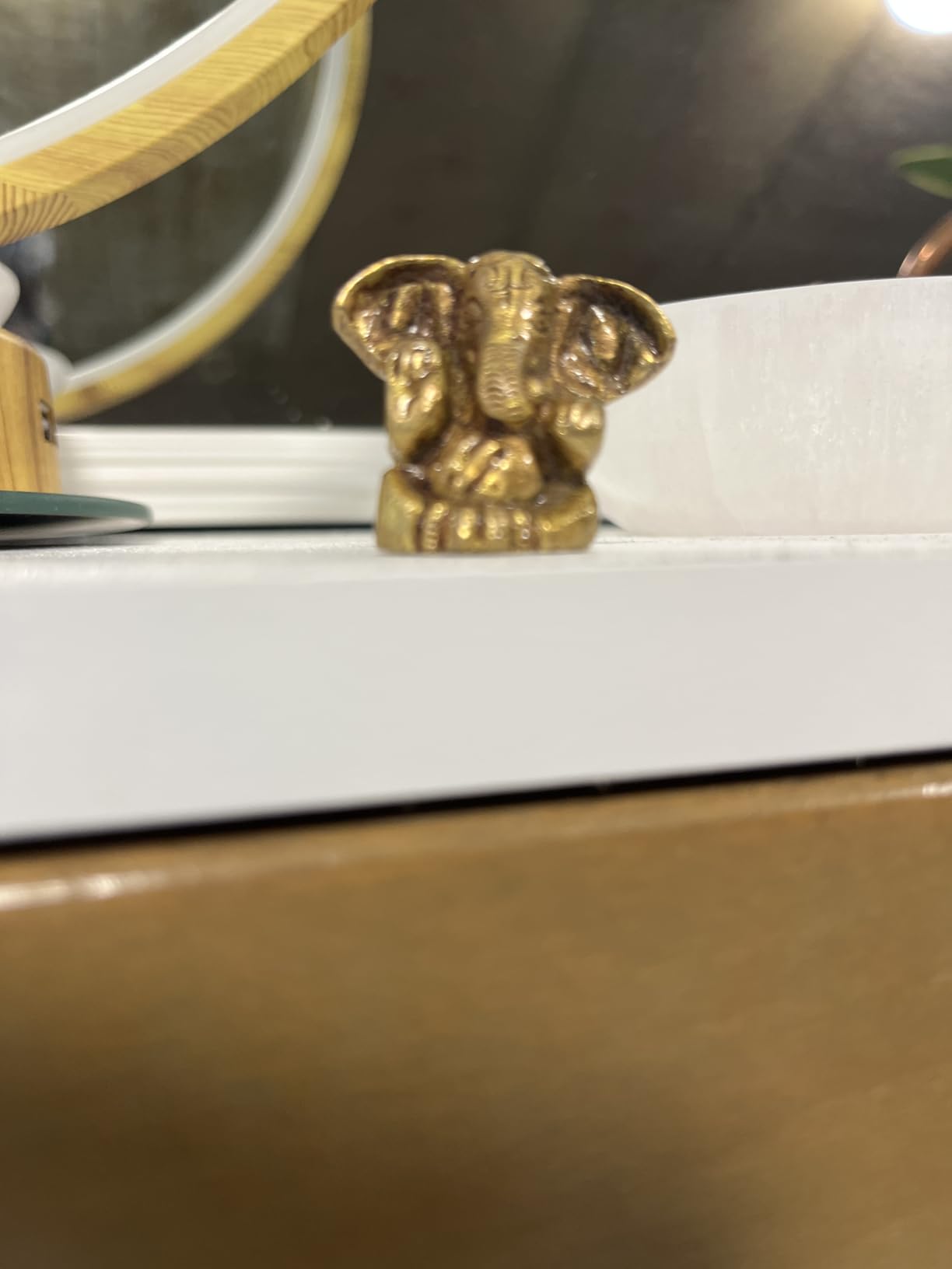 eSplanade Brass Ganesha Idol for Car Dashboard God Idol - 1.2