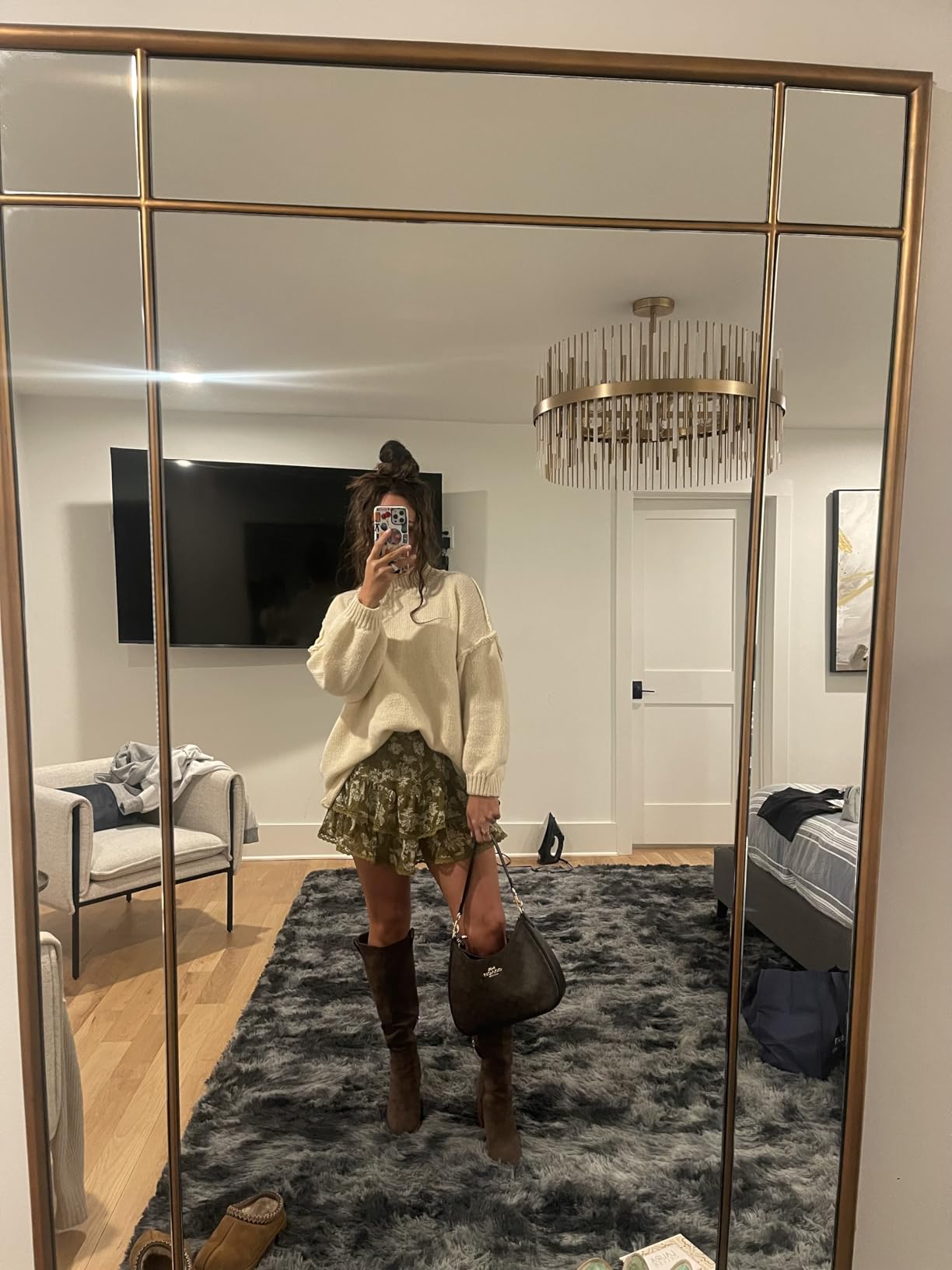 Erocalli Suede Knee High Boots Fall Tall Slouch Boot for Women Chunky Heel customer photo 1