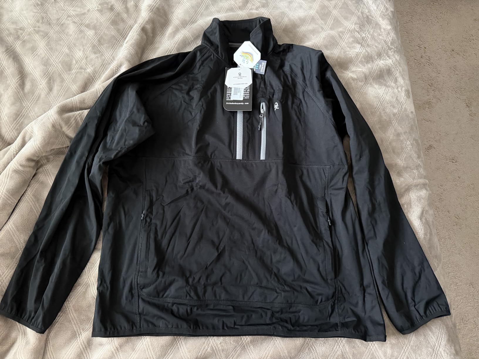 Little Donkey Andy Men's Golf Pullover Windbreaker Quarter Zip Golf Jacket customer photo 2