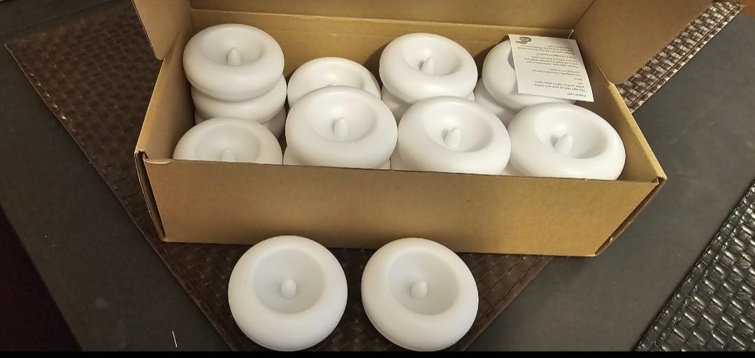 Aignis 24 Pack Waterproof Flameless Floating Candles, 200-Hour Battery Operated 2.2
