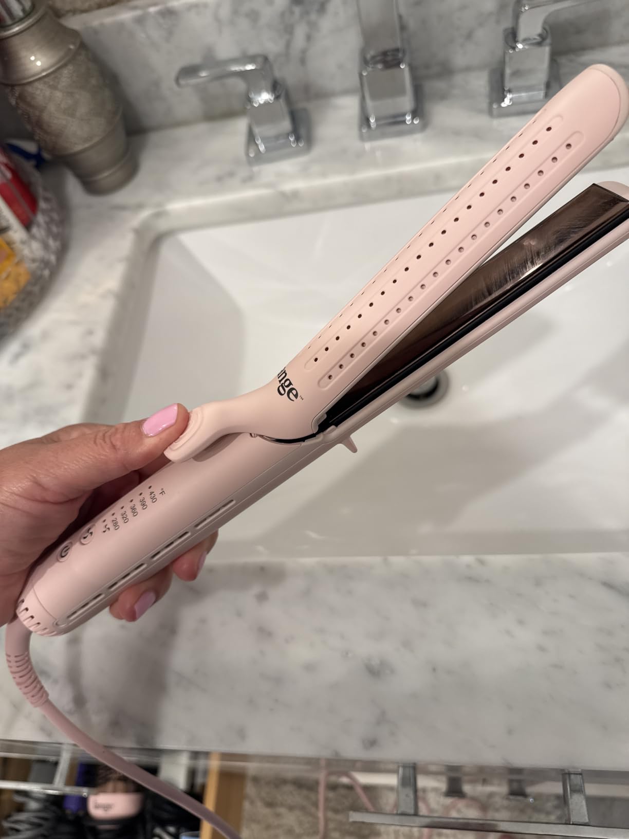 L'ANGE HAIR Le Duo Grande 360° Airflow Styler | Curl & Straighten with One Tool | 5.3