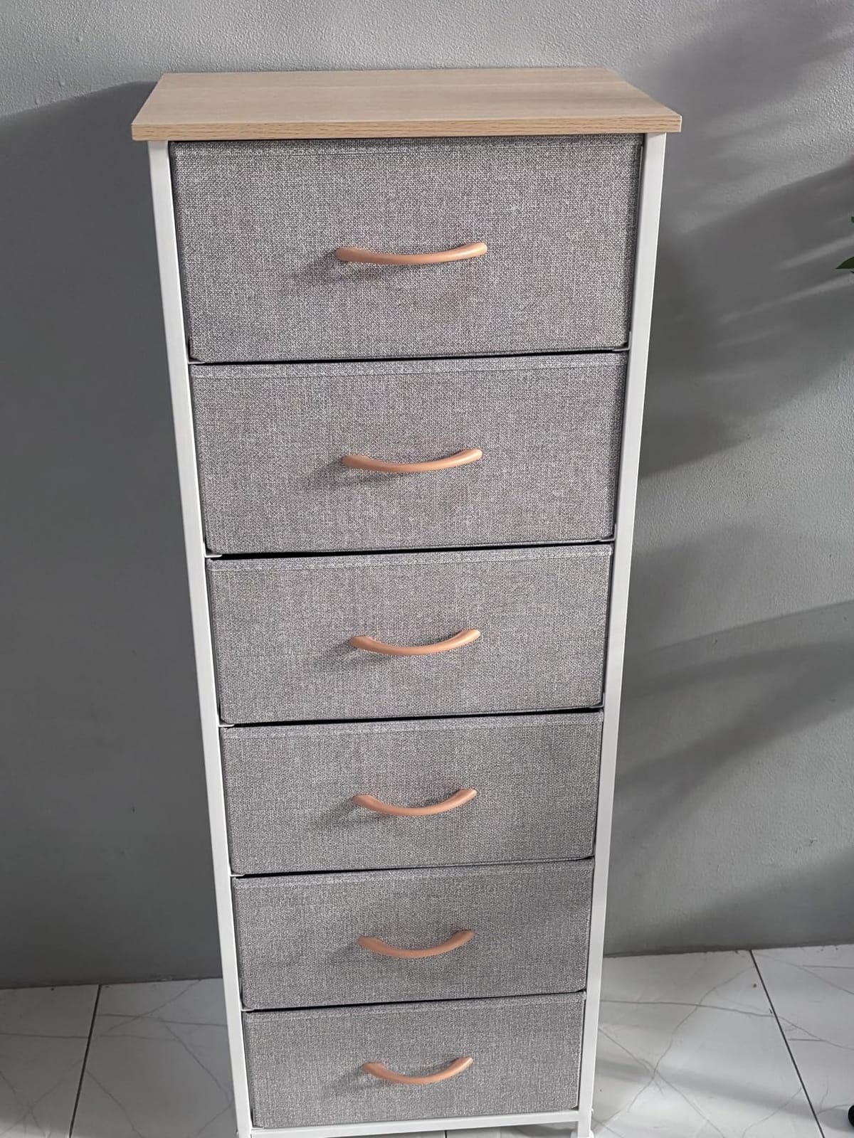 Somdot Small Dresser for Bedroom, 3 Drawer Storage Cabinet, White customer photo 2