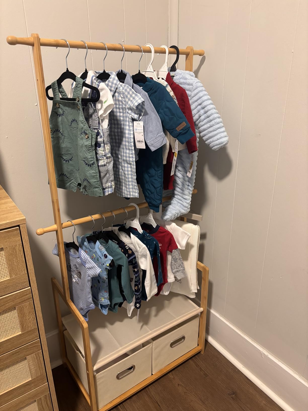 Bamboo Kids Clothing Rack: Holds Up To 121 Lbs of Dress-Up Clothes customer photo 1