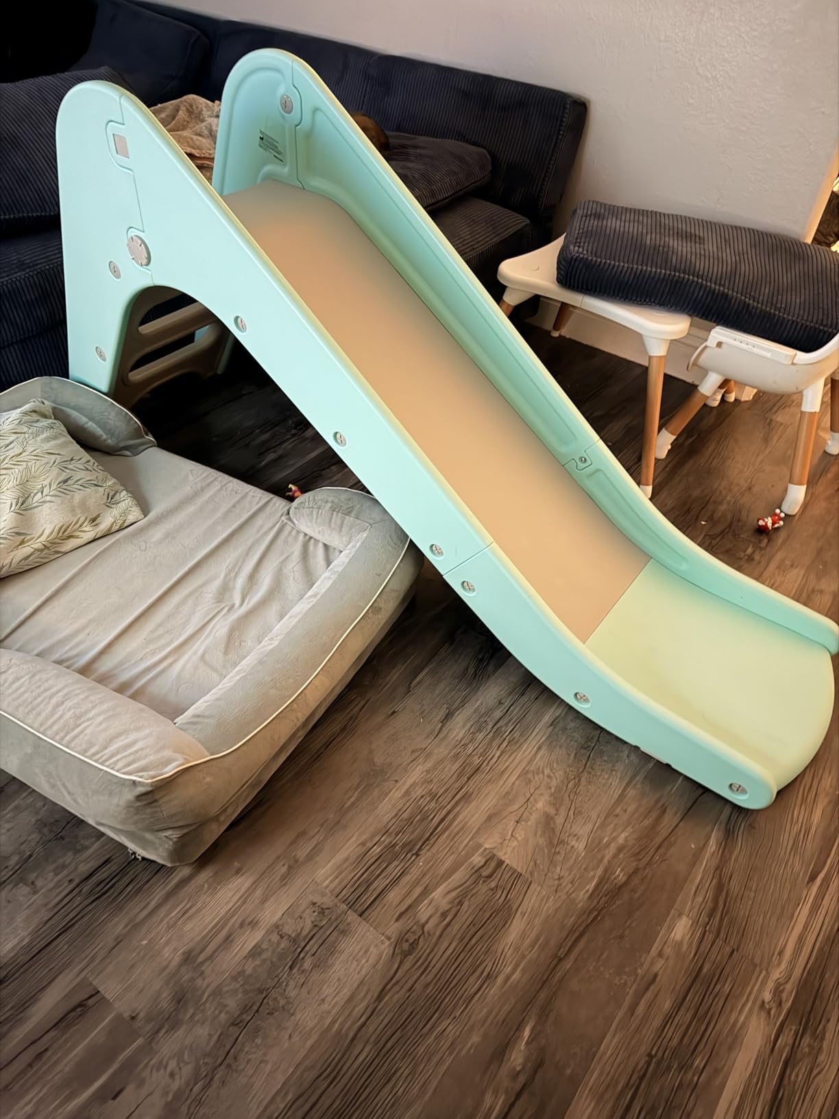 Toddler Indoor Slide, Foldable Baby Climber Playset with Basketball & Hoop customer photo 2