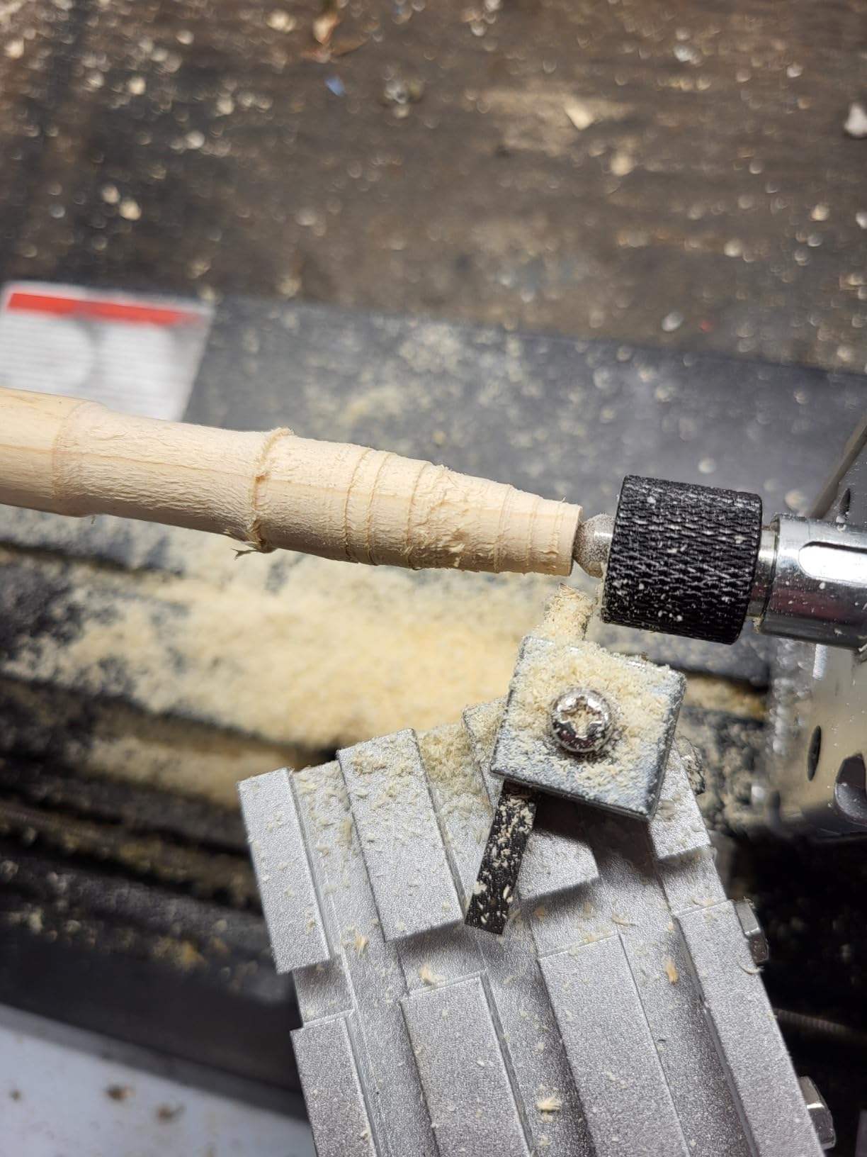 Mini Metal Lathe 60W 12,000 RPM, 4-Axis All-Machine Tool for Soft Metal Wood Acrylic Plastic, Precision Micro Lathe with Safety Guard Quick Indexer 0.02mm Scale (Gold Silver Aluminum Copper) customer photo 1