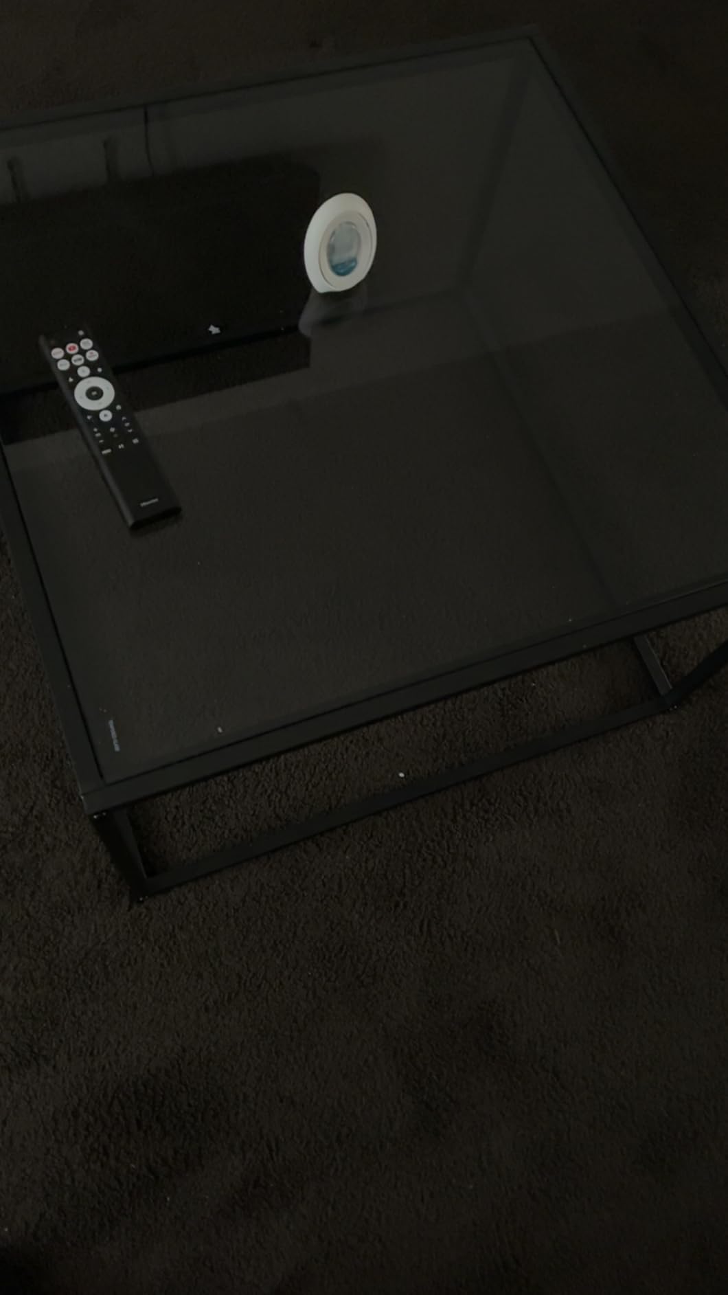Glass Coffee Tables for Living Room Square Modern Center Table for Small Space,Tempered Glass-top with Sturdy Metal Frame Sofa Side End Table, Easy Assembly,26.4 x 26.4 x 15.7 Inches, Gray Black customer photo 2