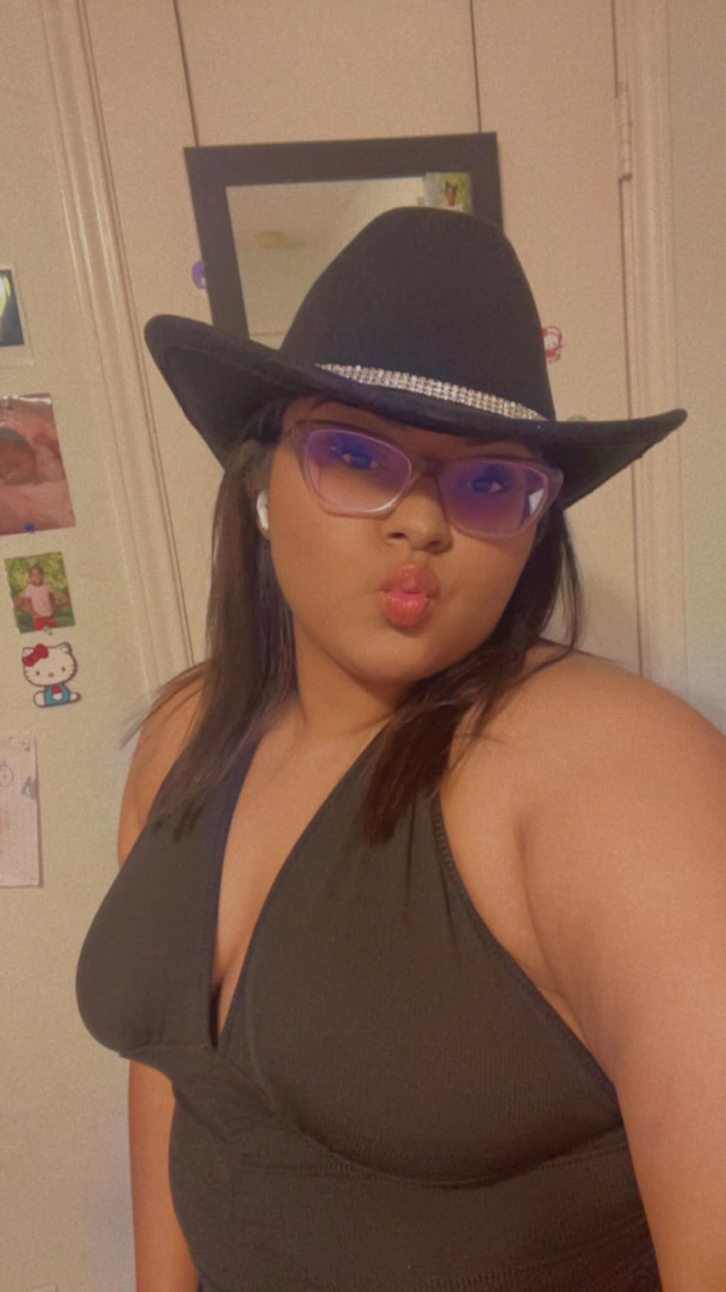 Glitter Silver Black Cowboy Hats Women Western Rhinestone Cowgirl Hat customer photo 2