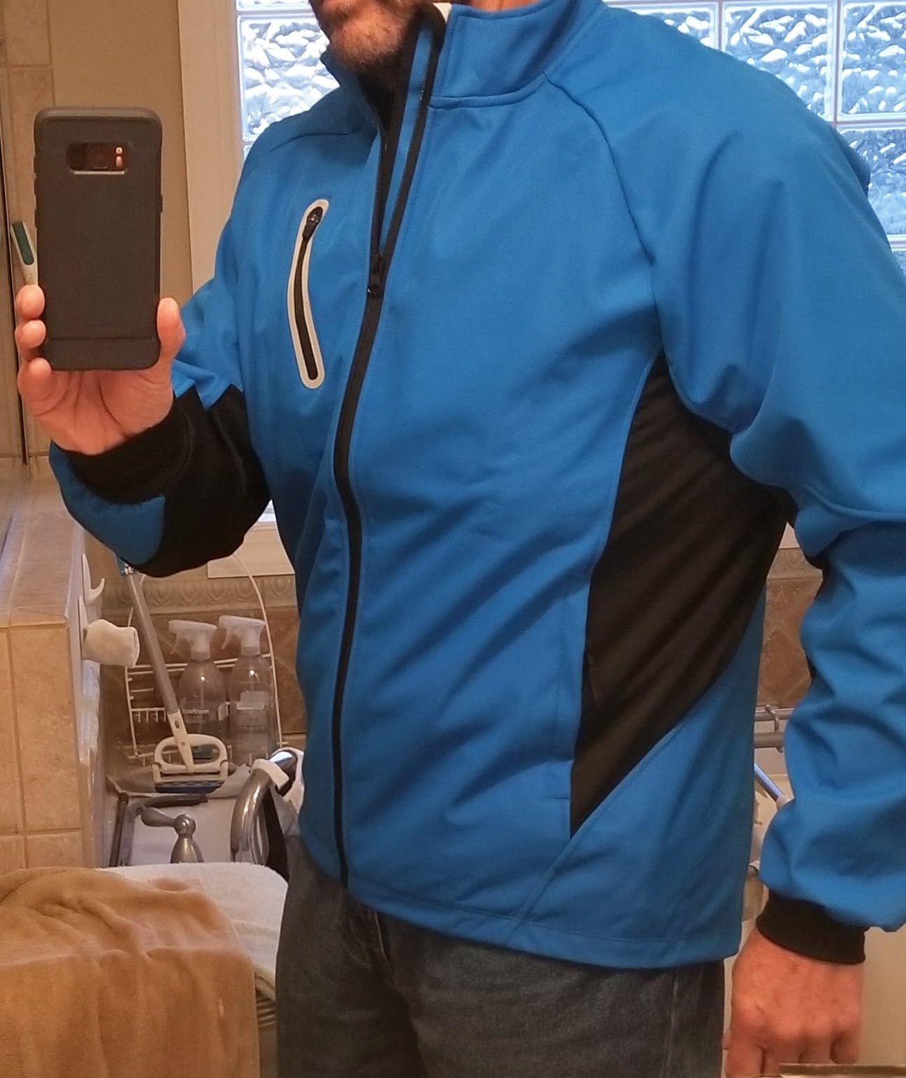 baleaf Mens Running Jacket Winter Cycling Jacket Water Resistant customer photo 2