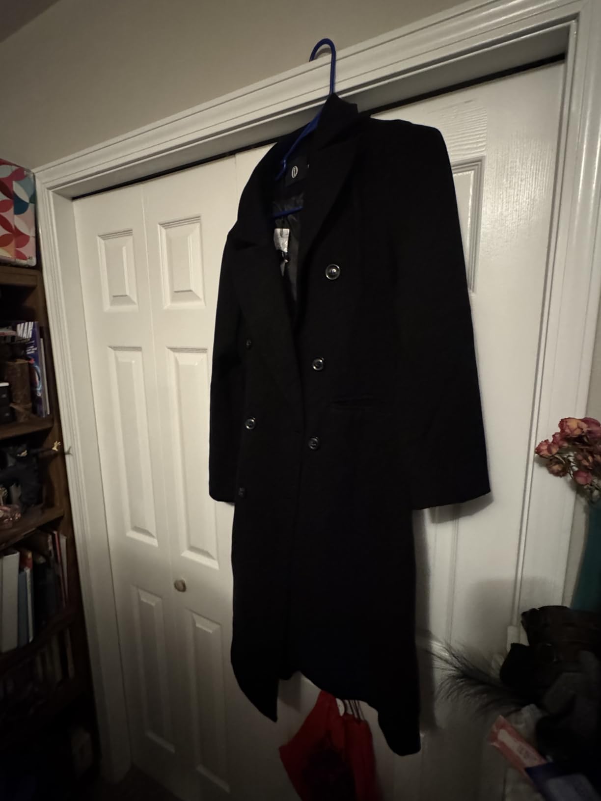 IDEALSANXUN Womens Long Wool Coat Double Breasted Trench Coat Fall Winter Clothes customer photo 2