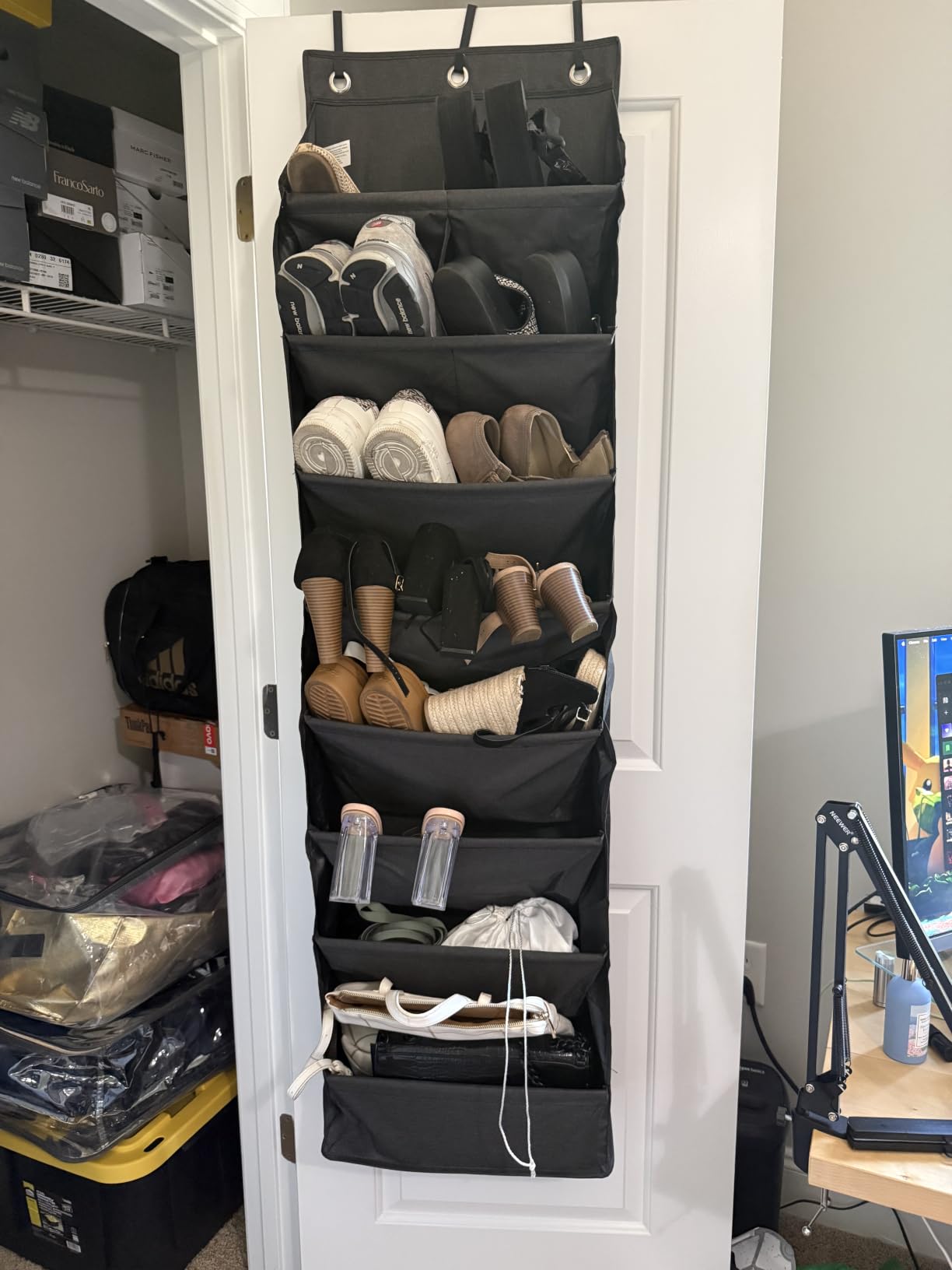 STORAGE MANIAC Over the Door Shoe Organizer Heavy-Duty Large Deep Pocket Hanging Shoe Organizer customer photo 2