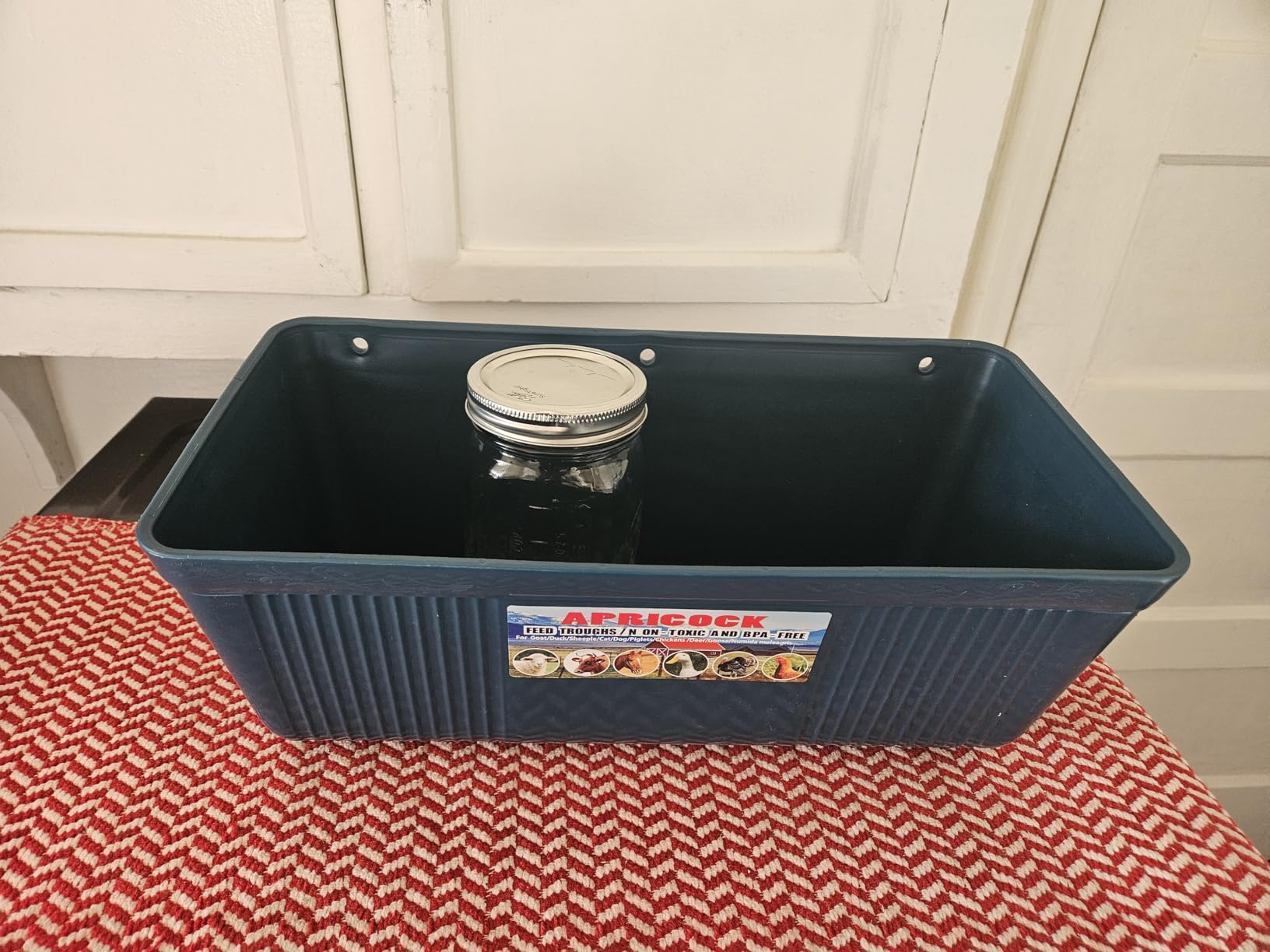Large Feed Trough and Goat Feeder - 2 Pack Hanging Feeder with Clips, Waterer Bucket, Fence Feed Trough, Goat Supplies, 10 Quart customer photo 1