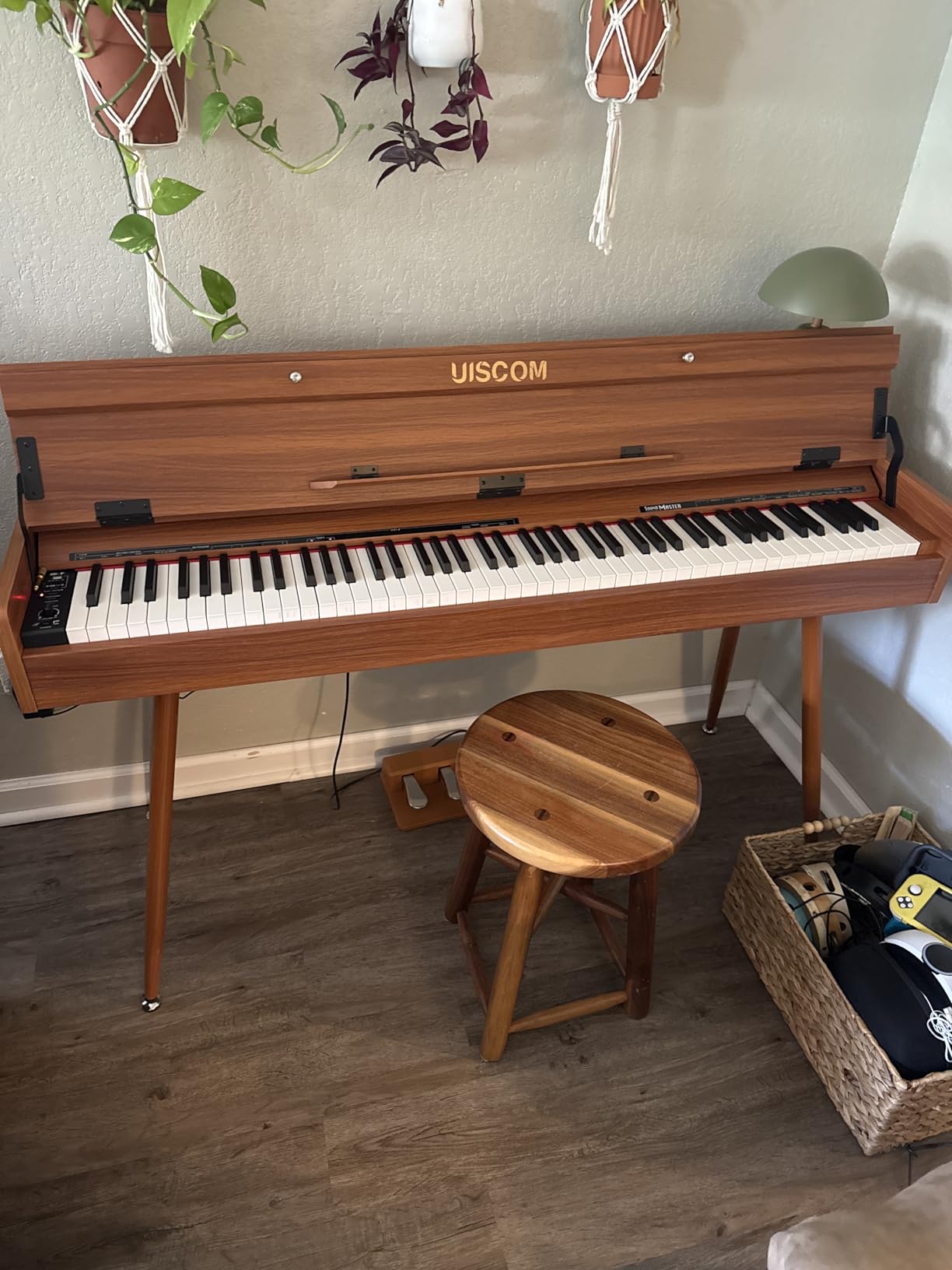UISCOM 88 Key Weighted Home Digital Piano,Wooden Desk Keyboard,Triple-Pedal customer photo 2