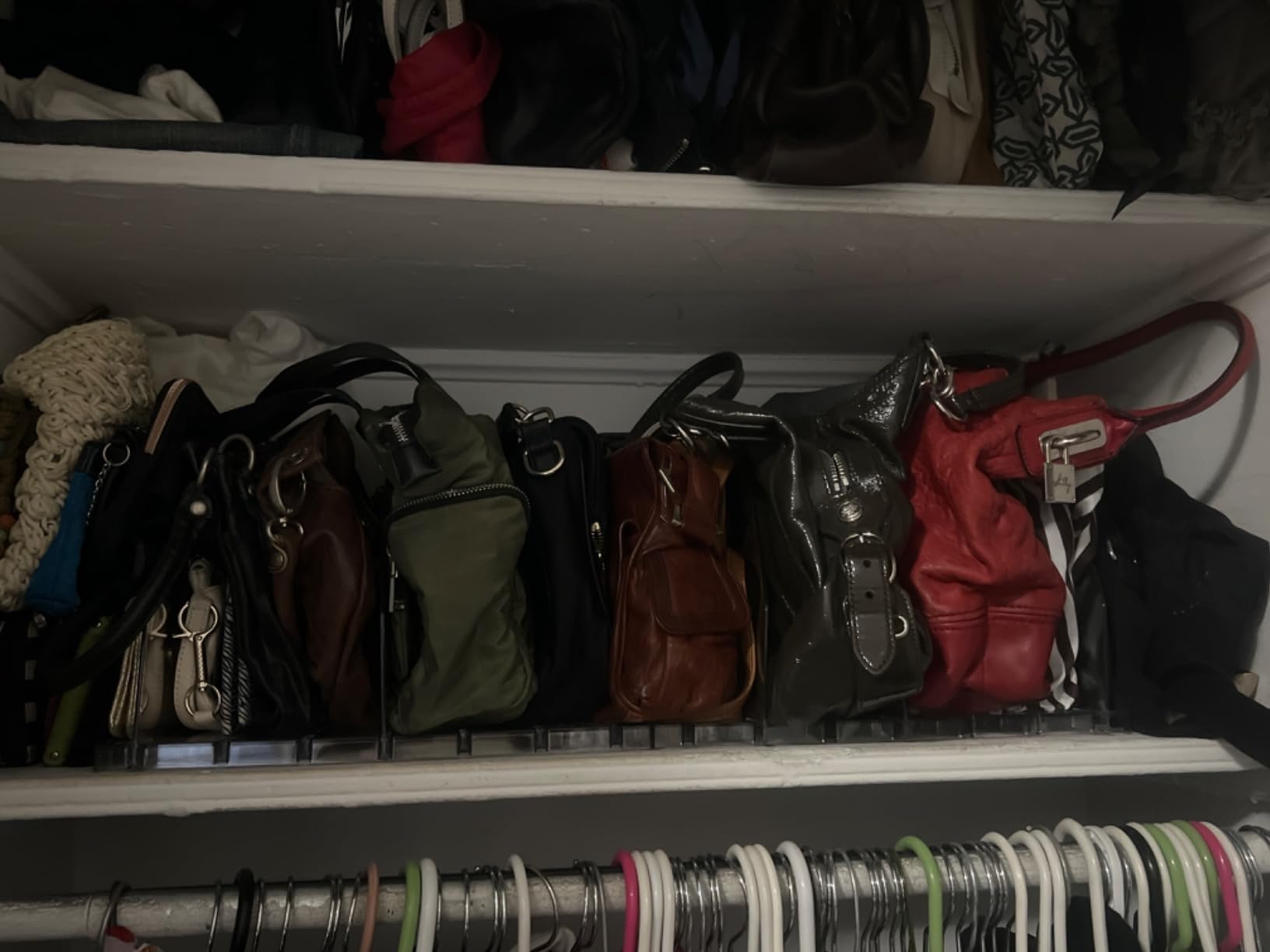 SPACEKEEPER Adjustable Shelf Divider for Closet, Clear Purse Organizers for Closet Acrylic Handbag Separators Storage Organizer Bookshelf Separator Dividers in Bedroom, Office customer photo 1