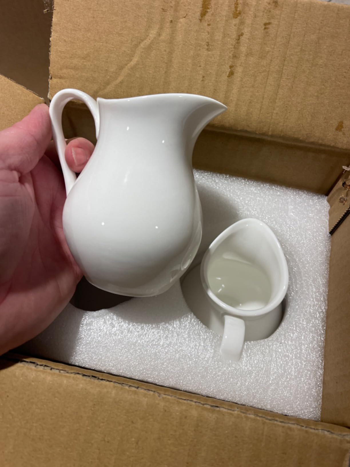 Creamer - 8oz Fine Porcelain Milk & Syrup Pitcher (Set of 2, White) customer photo 1