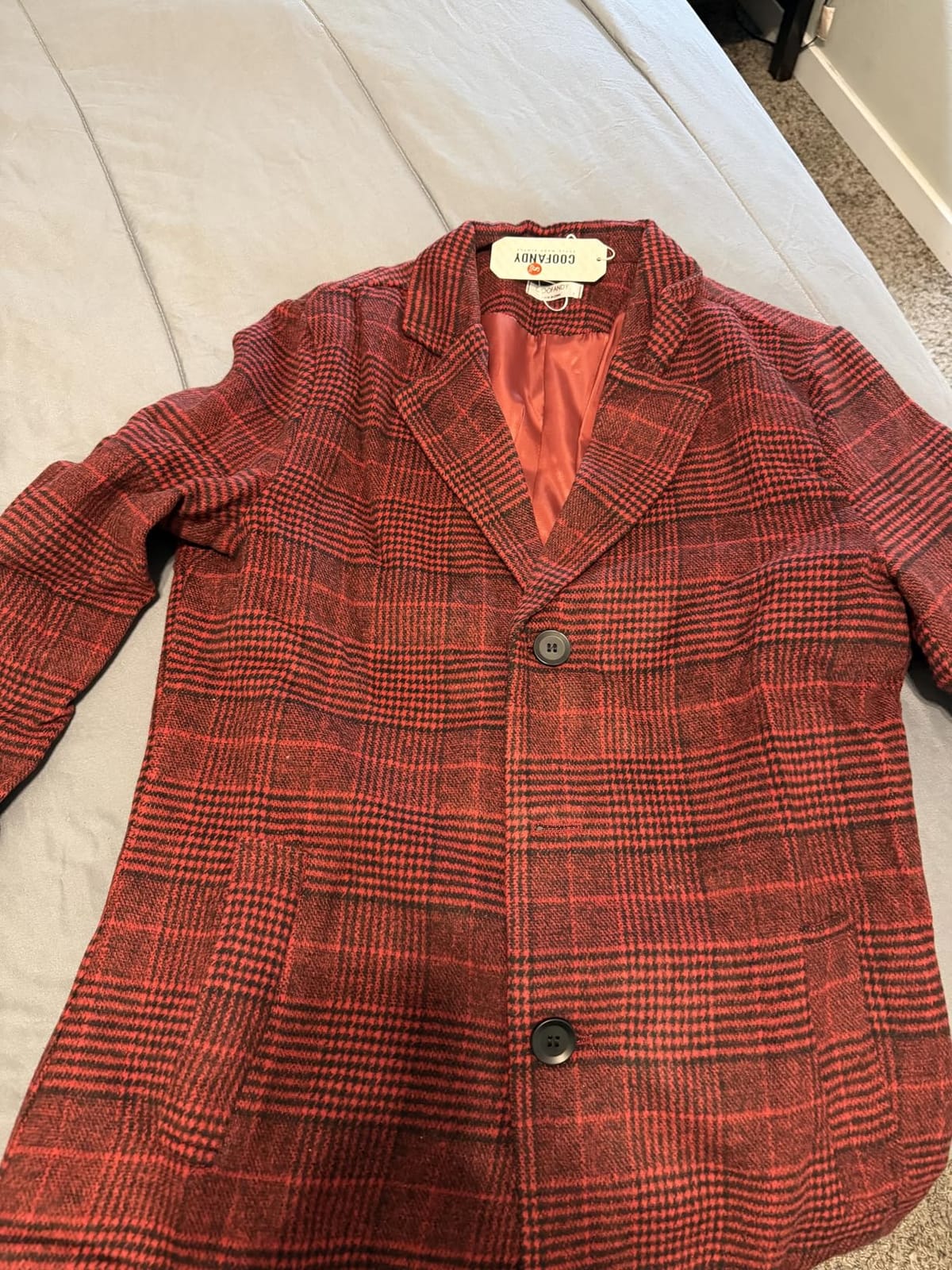 COOFANDY Mens Wool Blend Coat Winter Trench Overcoat Classic Peacoat customer photo 2