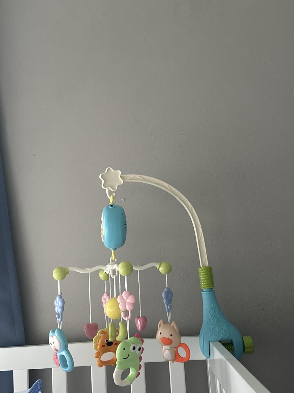 Crib Mobile with Music and Lights, Baby Mobiles for Cribs, Nursery Musical Mobile for Bassinets Toys Hanging Girls Boys, Pack and Play Space Portable Animal Mobile Hanger Arm Clip On Attachment customer photo 1