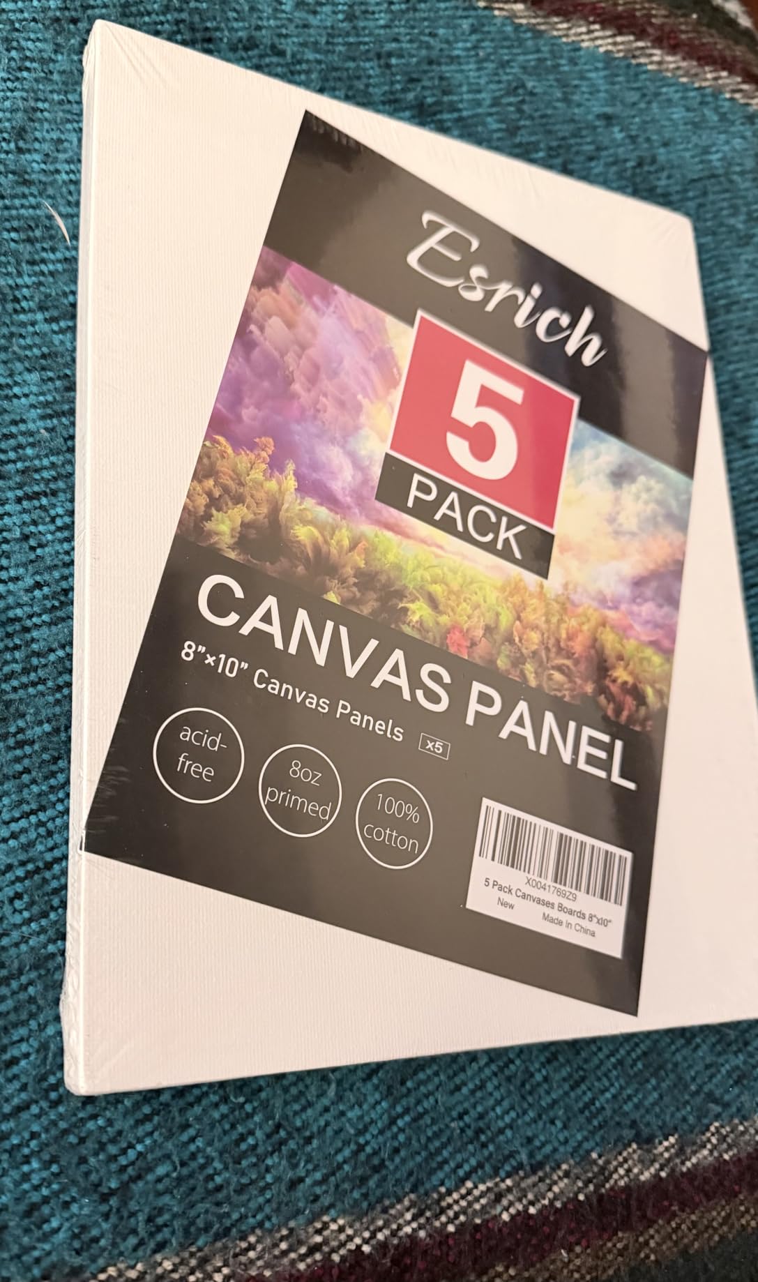 ESRICH Canvas Boards for Painting, 5 Pack Canvases for Painting 8x10 Cotton Primed Acid Free Blank Canvas Panels for Oil Paint, Watercolor, Acrylic Paint, Gouache and Tempera. customer photo 1