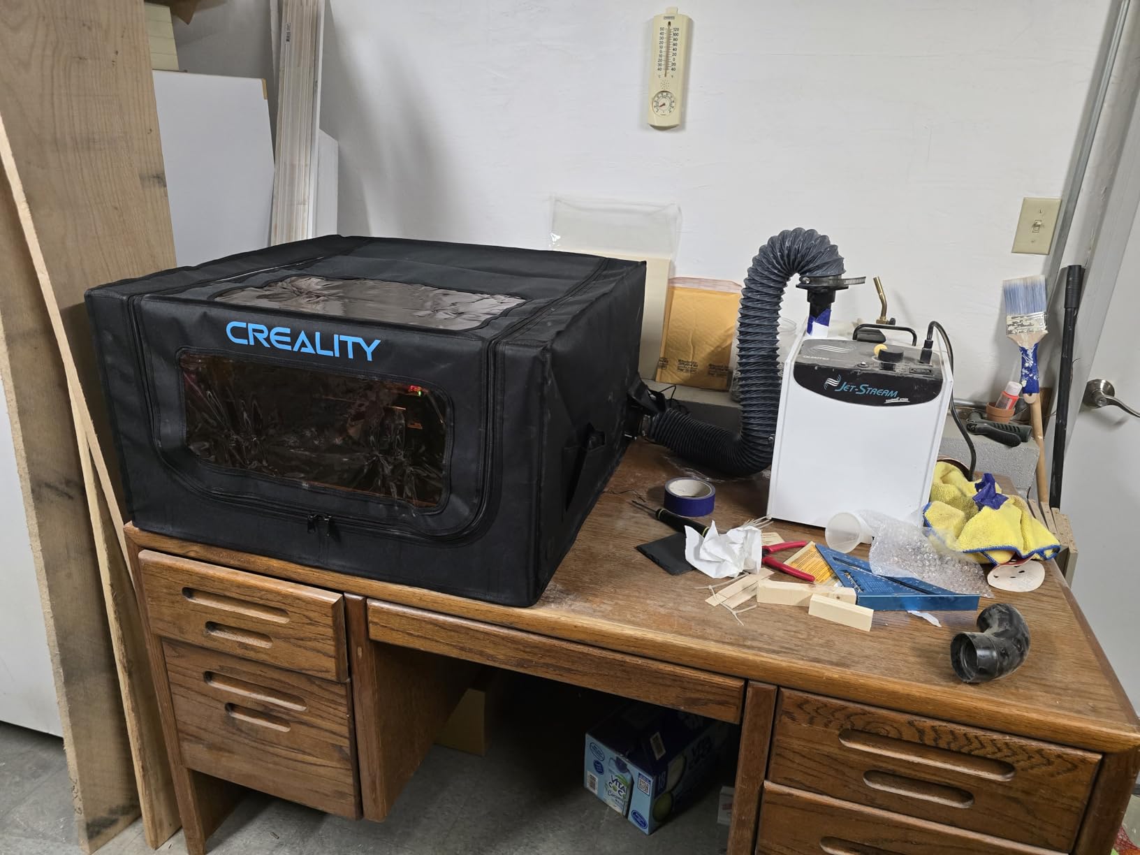 Creality Laser Engraver Enclosure 2.0, Universal Laser Engraver Protective Cover Tent, Fits for Most Laser Engraver Machine, Eye Protection, Insulates Against Noise, Fumes and Odors, 720x720x400mm customer photo 2