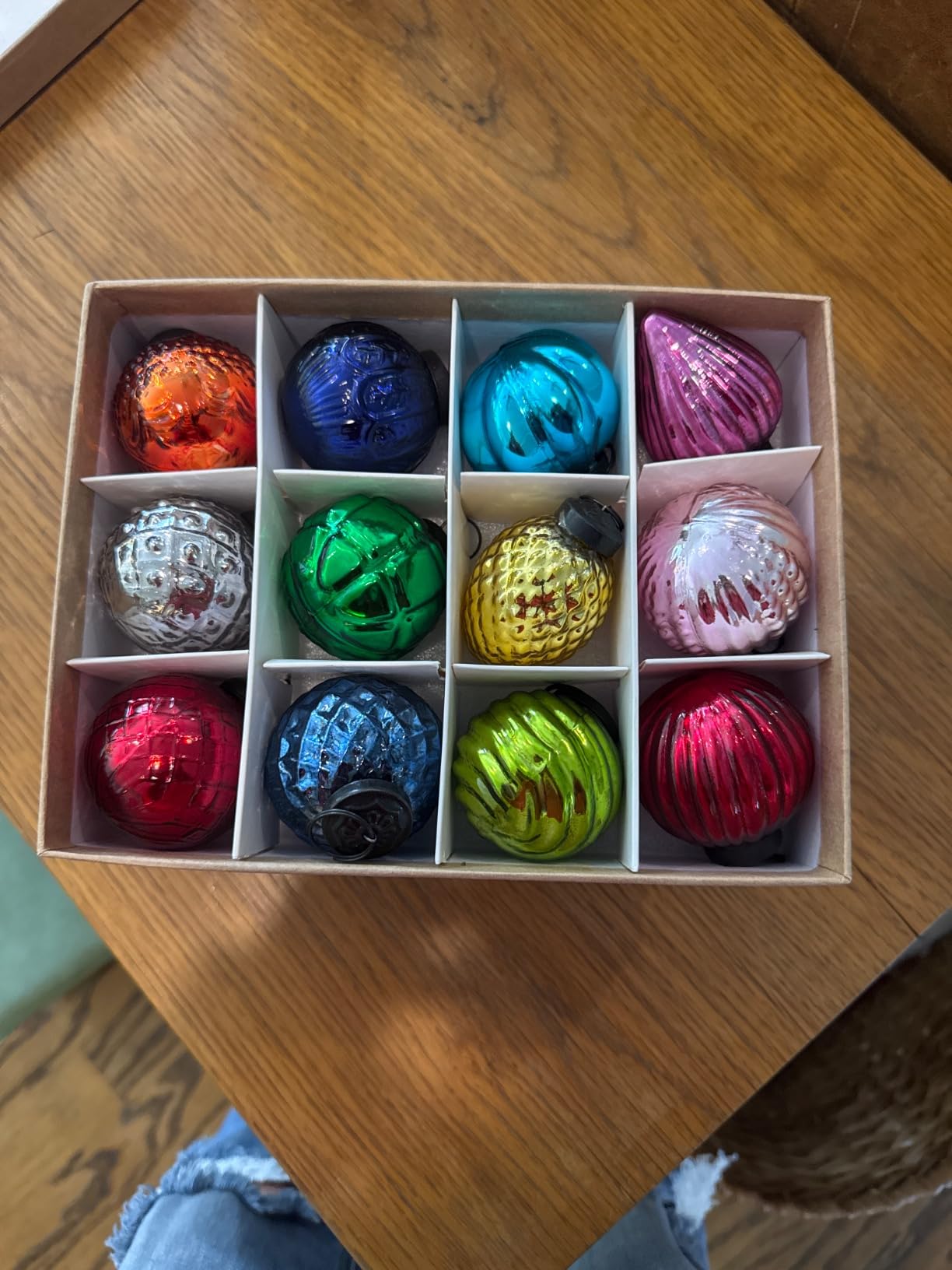 IndianShelf 12 Retro Vintage Unique Large Christmas Ornaments Multi Glass Christmas Balls for Christmas Tree, Halloween, New Year, Valentine Day, Holidays, Event & Wedding Party Decor- 2