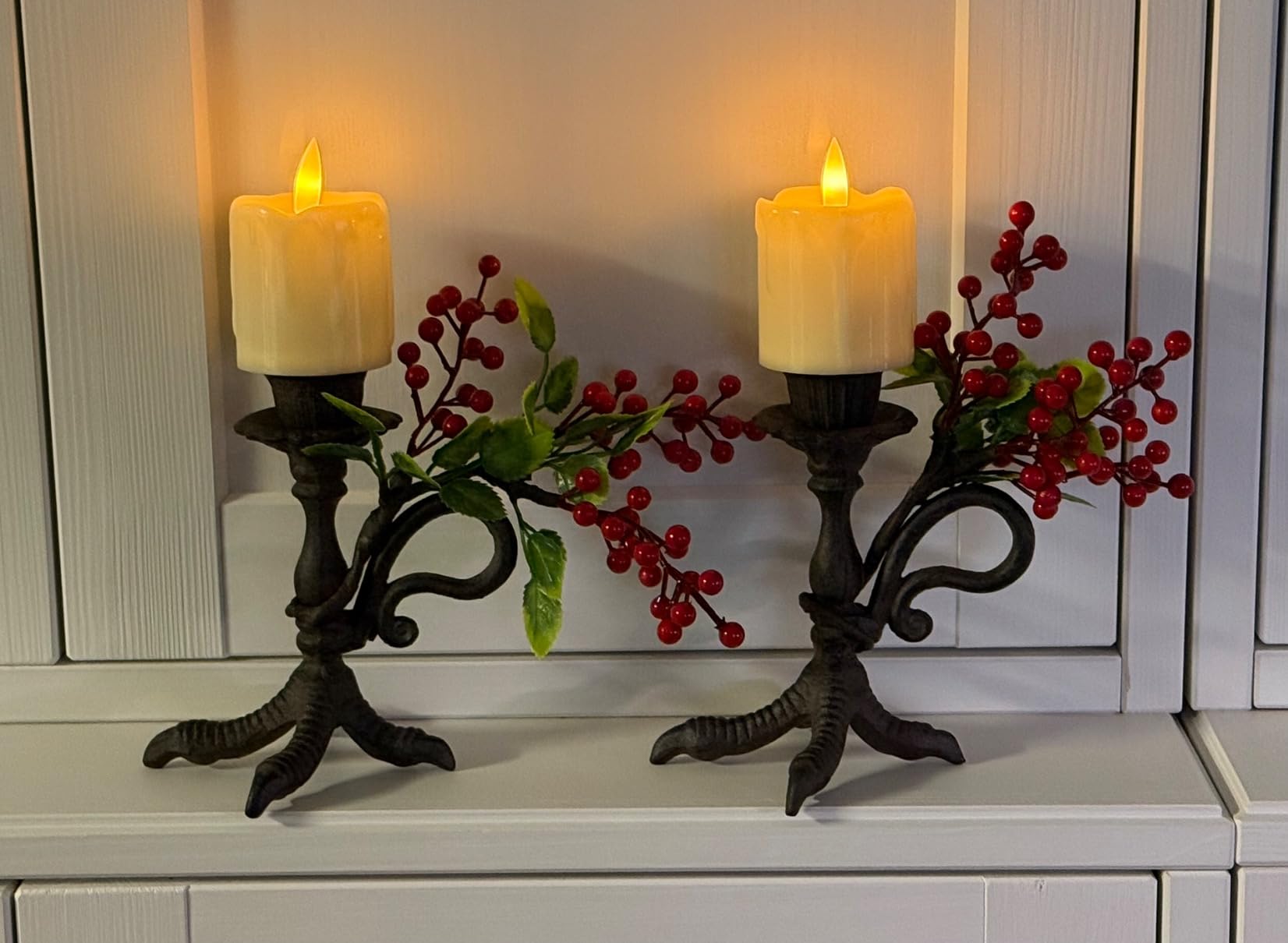 Claw Foot Candlestick Holders - Feet Taper Candle Holders, Black Candlesticker Holders Set 2 customer photo 1