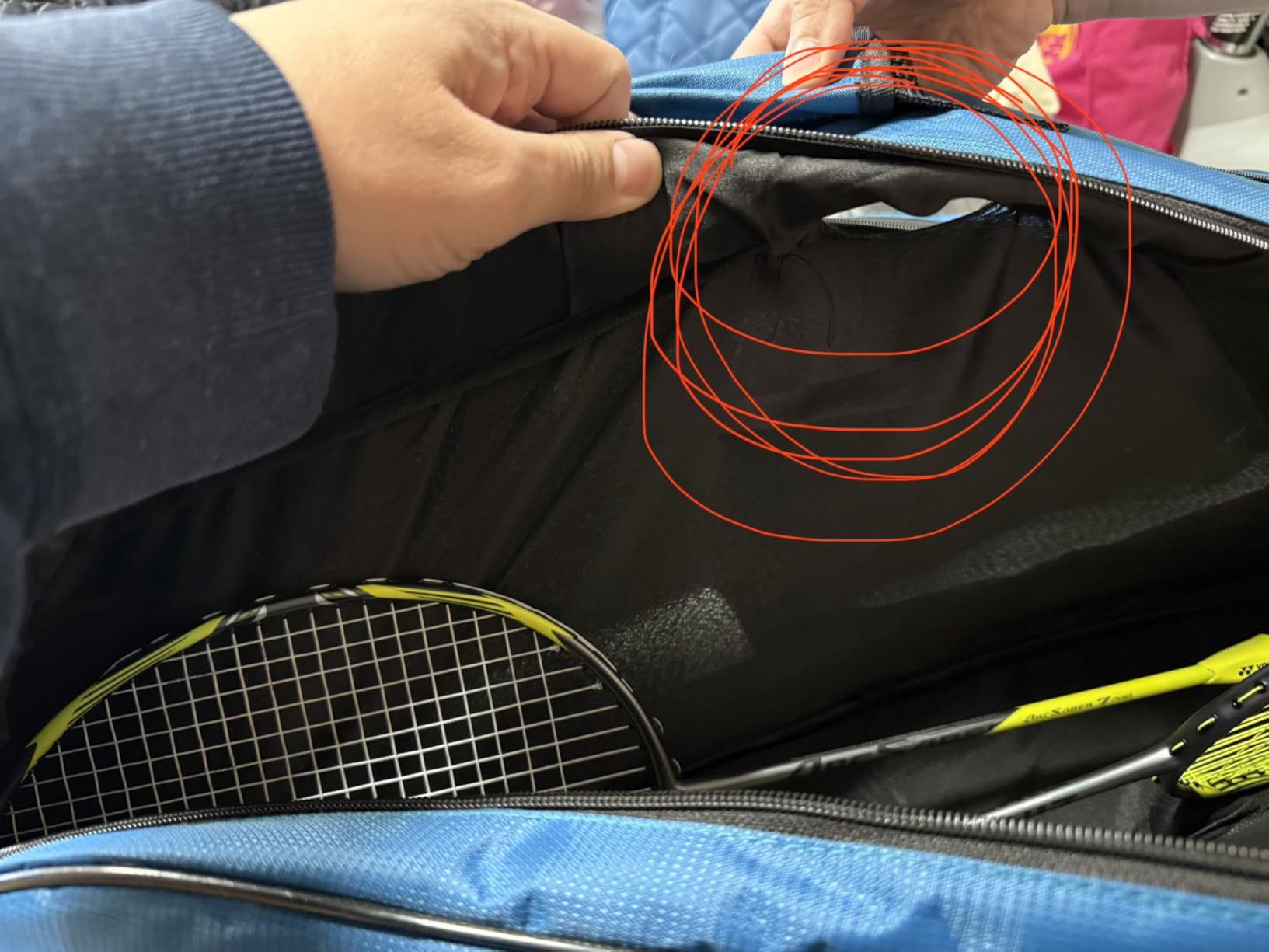HUNDRED Cosmogear Badminton Kit-bag (Size: Large) | Double Zipper | Bag with Front Zipper Pocket | Material: Polyester| Padded Back Straps | Easy-Carry Handle customer photo 1