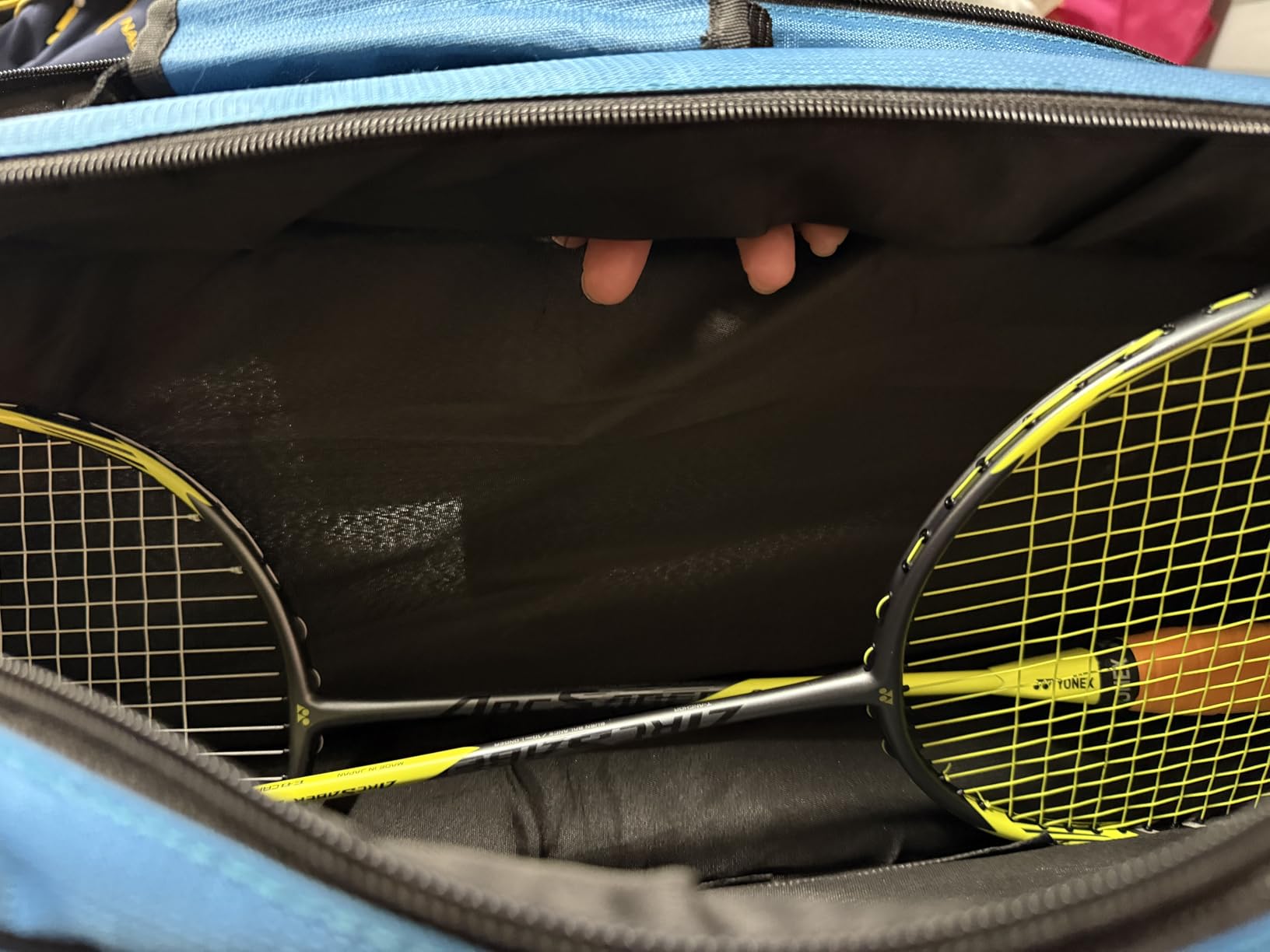 HUNDRED Cosmogear Badminton Kit-bag (Size: Large) | Double Zipper | Bag with Front Zipper Pocket | Material: Polyester| Padded Back Straps | Easy-Carry Handle customer photo 2