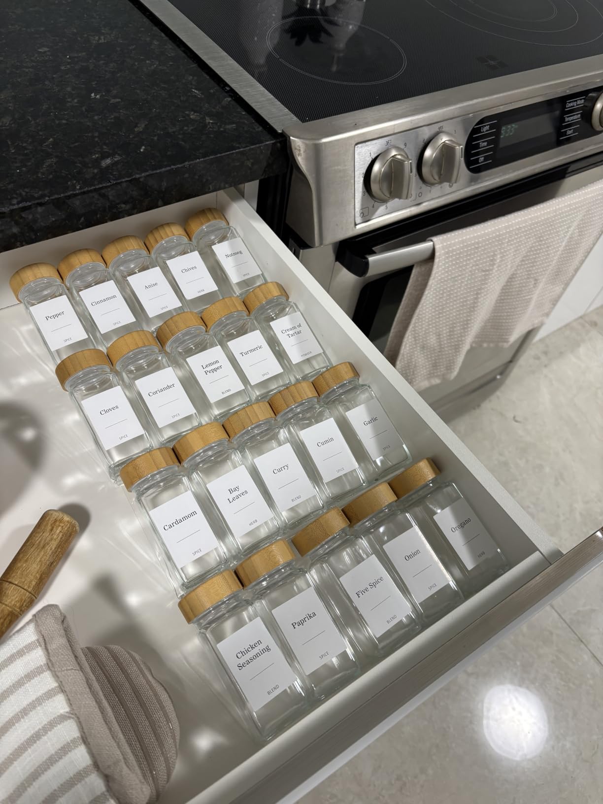 Spice Drawer Organizer 4 Tier, Acrylic Seasoning Organizer Rack, Small customer photo 1