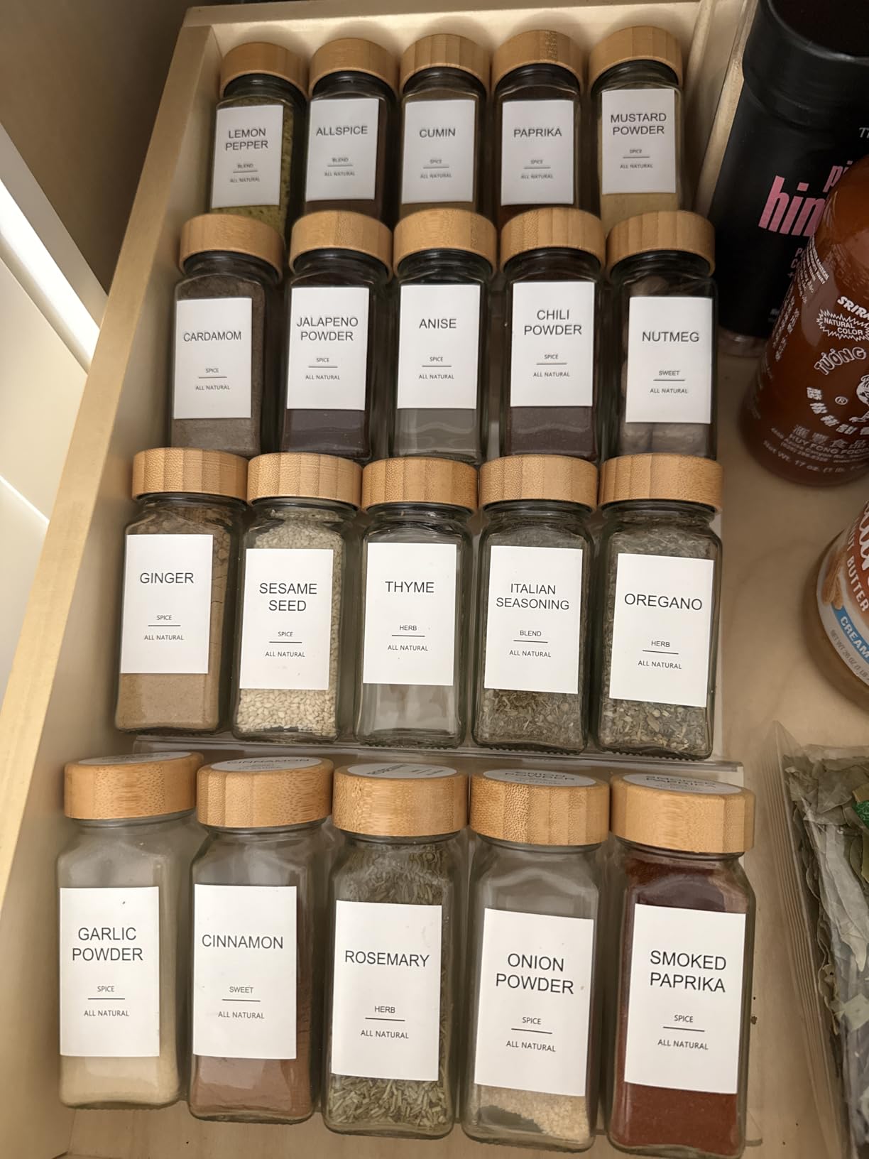 Spice Drawer Organizer 4 Tier, Acrylic Seasoning Organizer Rack, Small customer photo 2