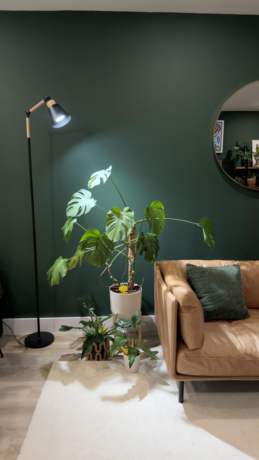 HMVPL Grow Lights for Indoor Plants Full Spectrum, Plant Lights for Indoor Growing with 20W COB Grow Light Blub, 4/8/12H Timer, Standing Tall Grow Lamp for Middle Large Plants(75'', Height Adjustable) customer photo 2