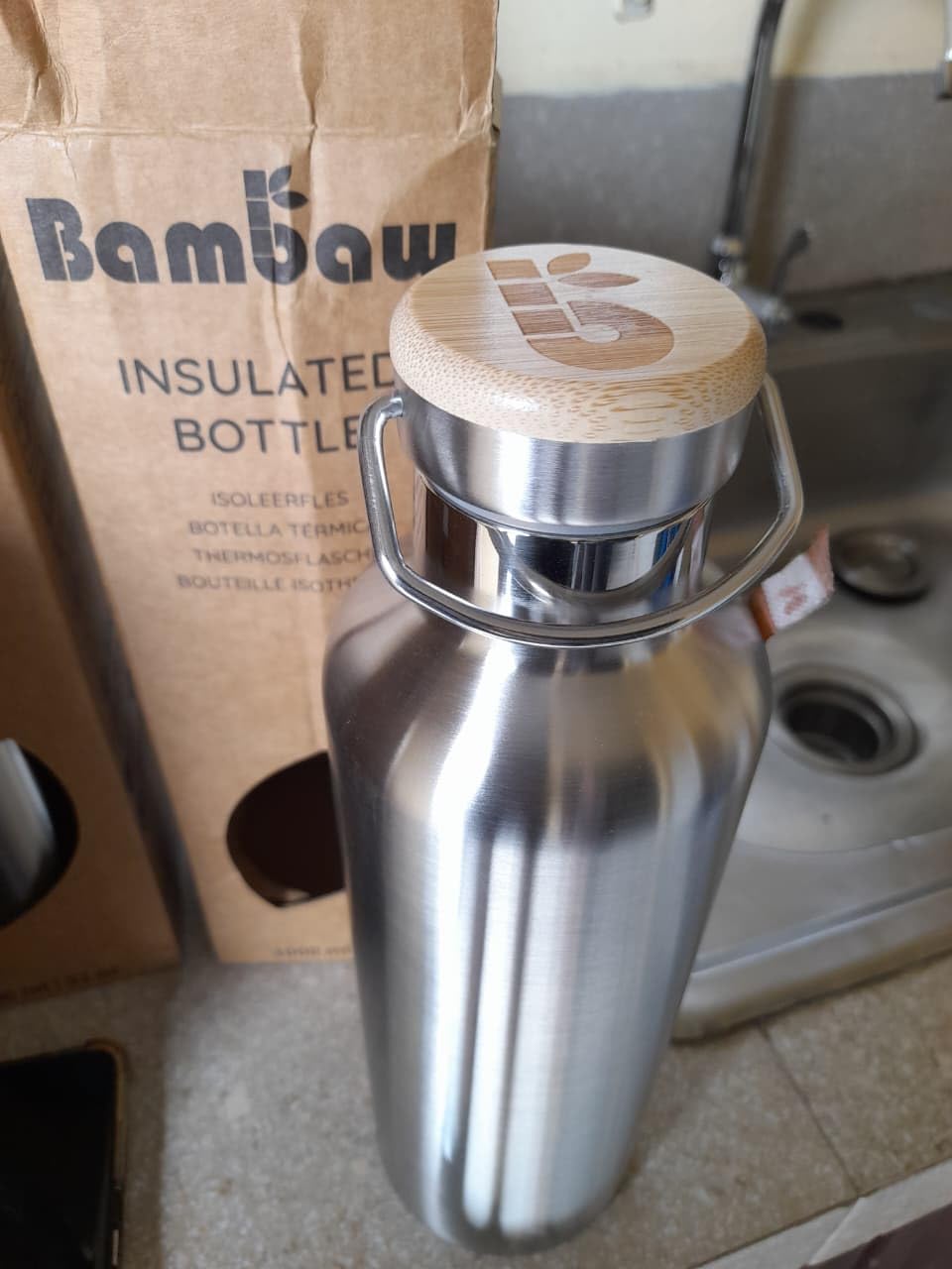Bambaw 32oz Insulated Water Bottle, Metal Water Bottle Stainless Steel Great for Hiking, Lightweight and Easy to Carry, Durable, Made of High-Grade Stainless Steel (Sage Green) customer photo 2