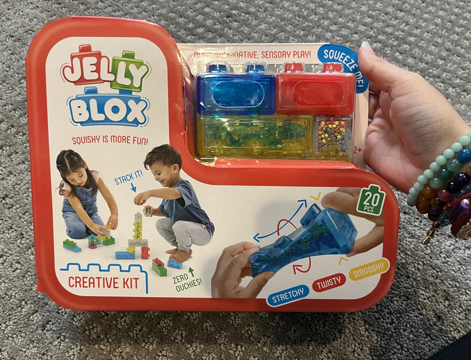 Jelly Blox Creative Kit | Includes 20 Blocks | Toddler & Preschool | Building Blocks Kids Can Squeeze, Stretch, Squish | MESH ACCREDITED | Safety Tested & Ouch-Free | Sensory Play Toy Ages 2+ customer photo 2