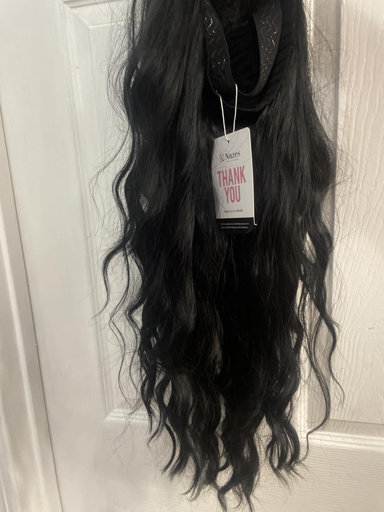 Nnzes Wigs for Women 26 Inch Brown Synthetic 4x1 Lace Part Long Wavy Wig | Brown Mixed Blonde | Natural Hairline | 4x1 Glueless Lace | Middle Part | Beginner Friendly | Daily Party | Soft Silky customer photo 2