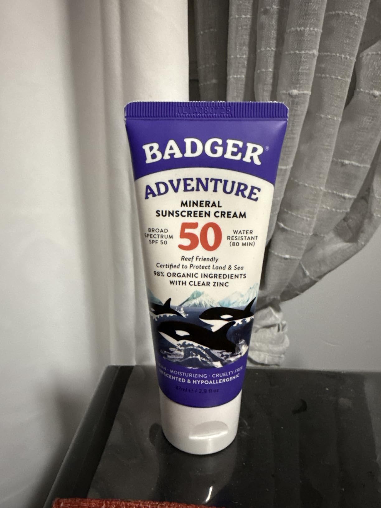Badger Reef Safe Mineral Sunscreen SPF 50, Zinc Oxide, 2.9 fl oz customer photo 2