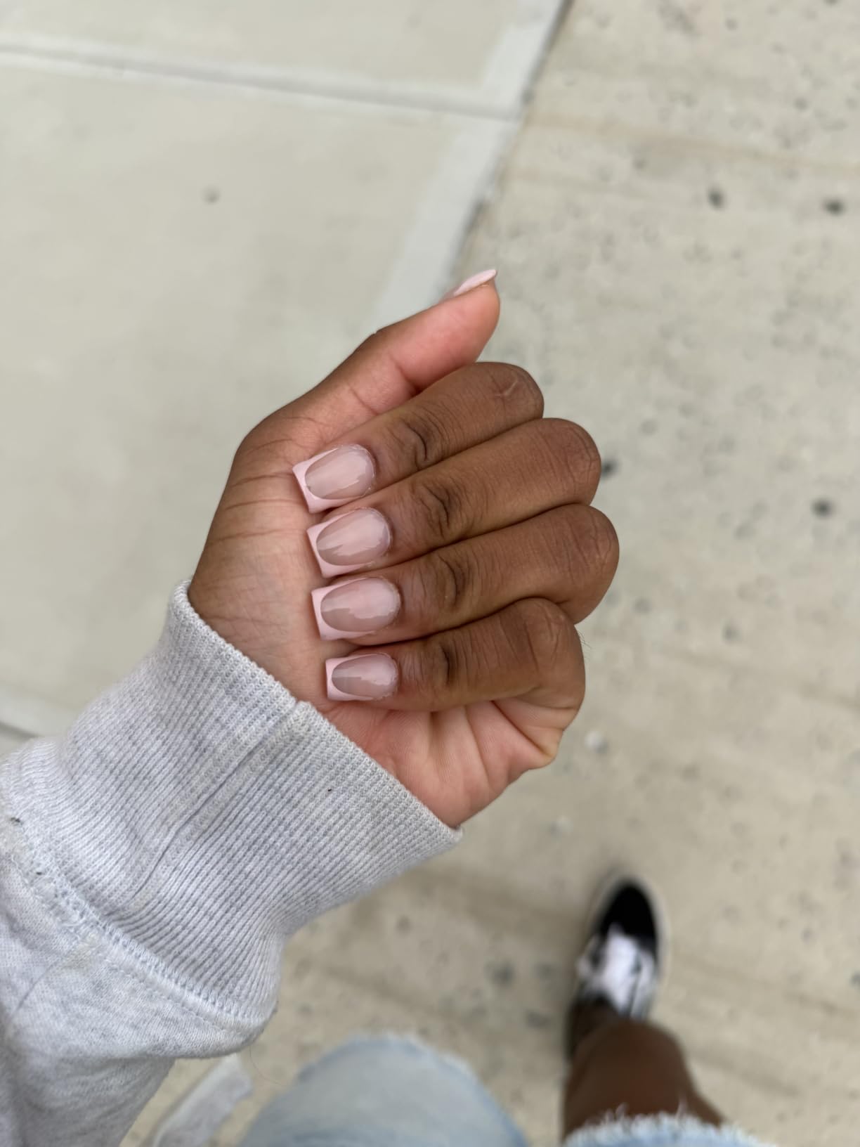 Beetles French Tips Press On Nails - 224 Pcs Short Almond Pink | 16 Sizes Fake Nail Tips, Salon Quality Value at Home, Reusable Acrylic Nail False Nails Art DIY, Easy-to-Apply for Beginners customer photo 1