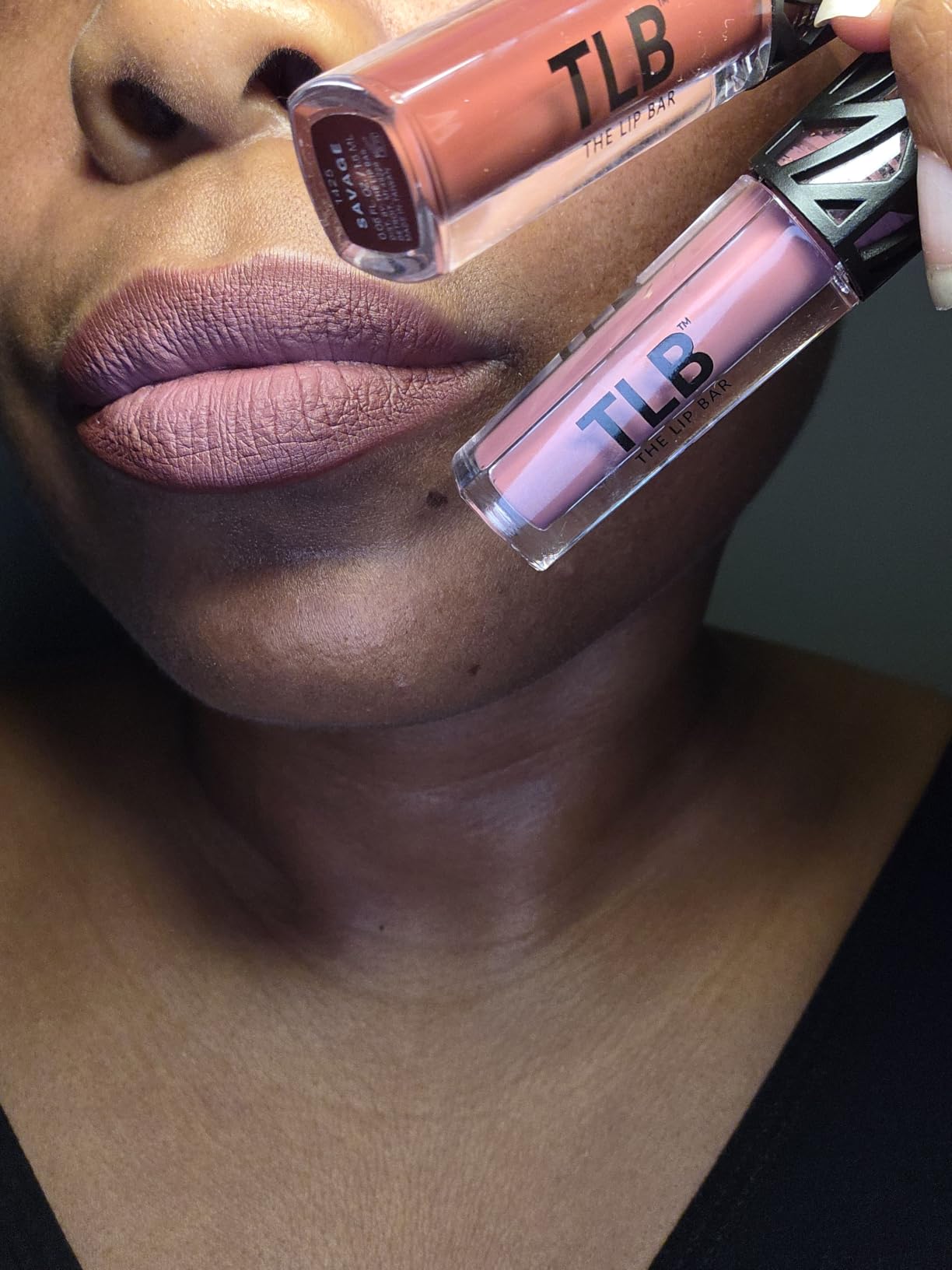 The Lip Bar - Nonstop Liquid Matte Lipstick Mini 2-Pack, Bawse Lady (Blue Red) + Rich Auntie (Deep Berry) - High Pigment - One Swipe - Long Lasting - Jojoba Oil & Vitamin E - Vegan - .05 fl oz each customer photo 2